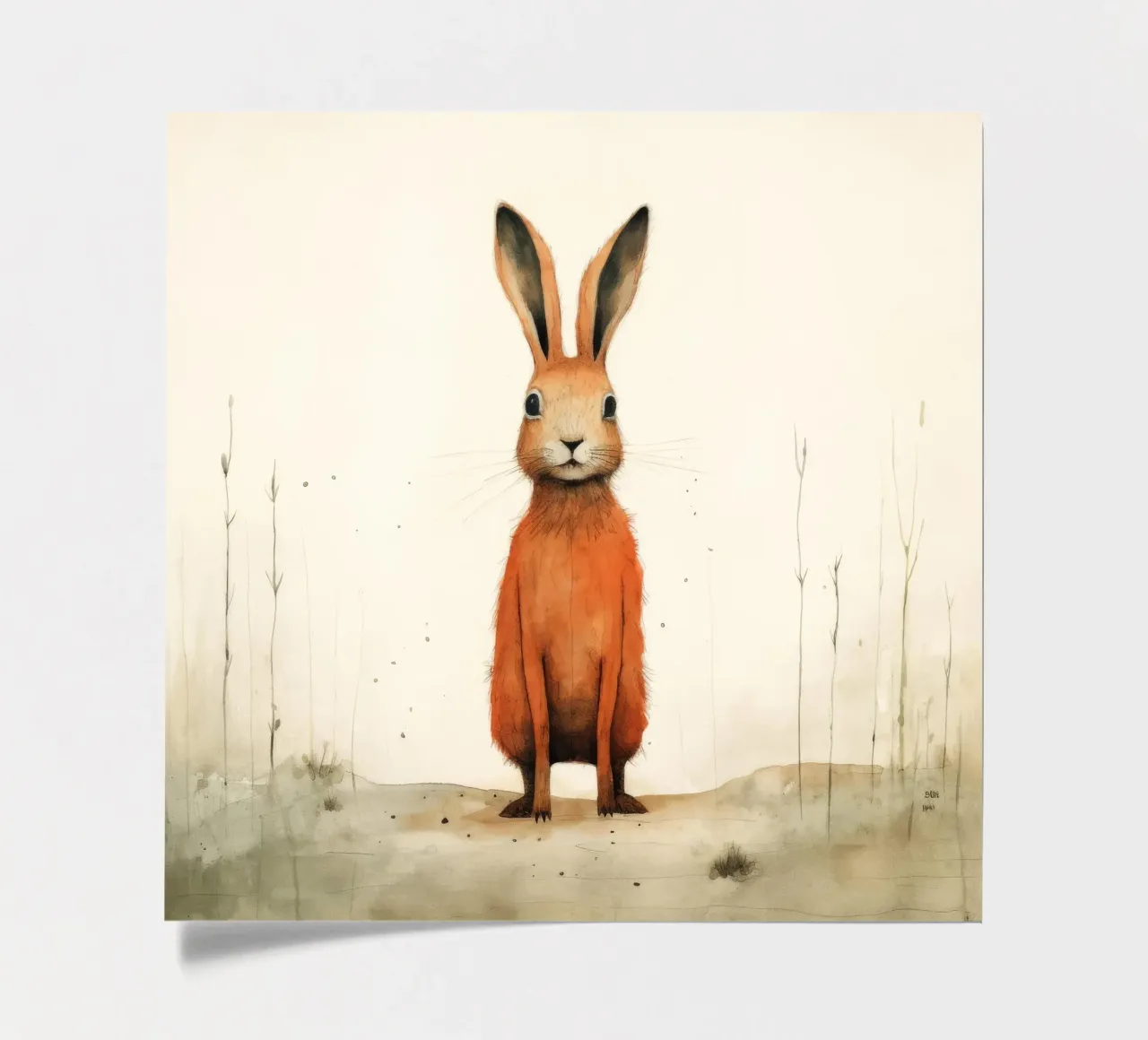 Minimum Hare sticker sheet by Minimal Animal Art