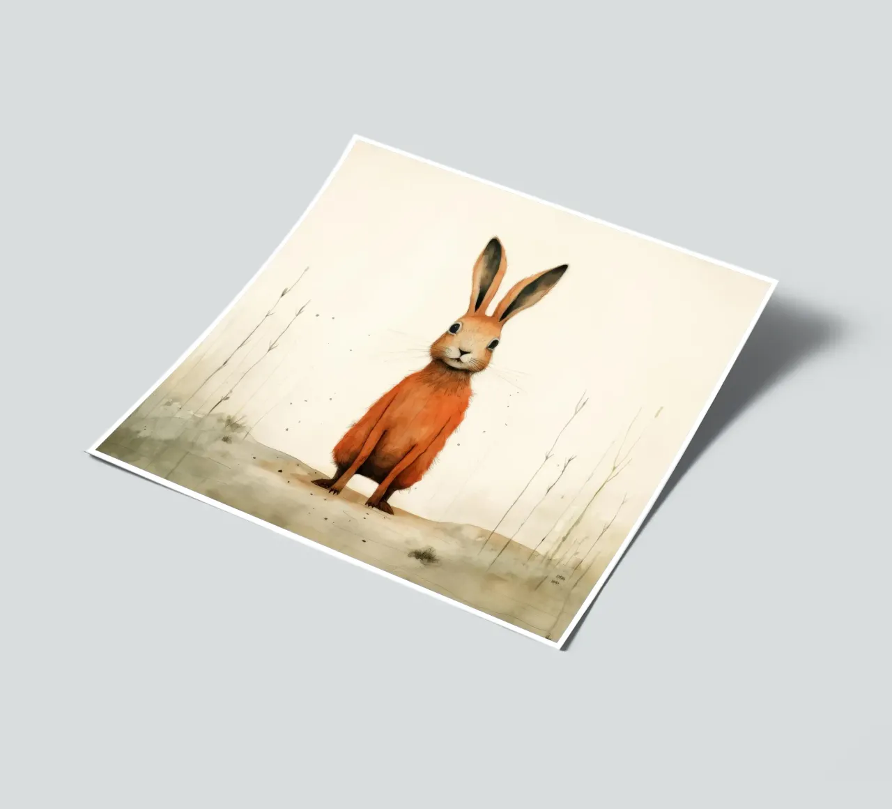 Minimum Hare sticker sheet by Minimal Animal Art