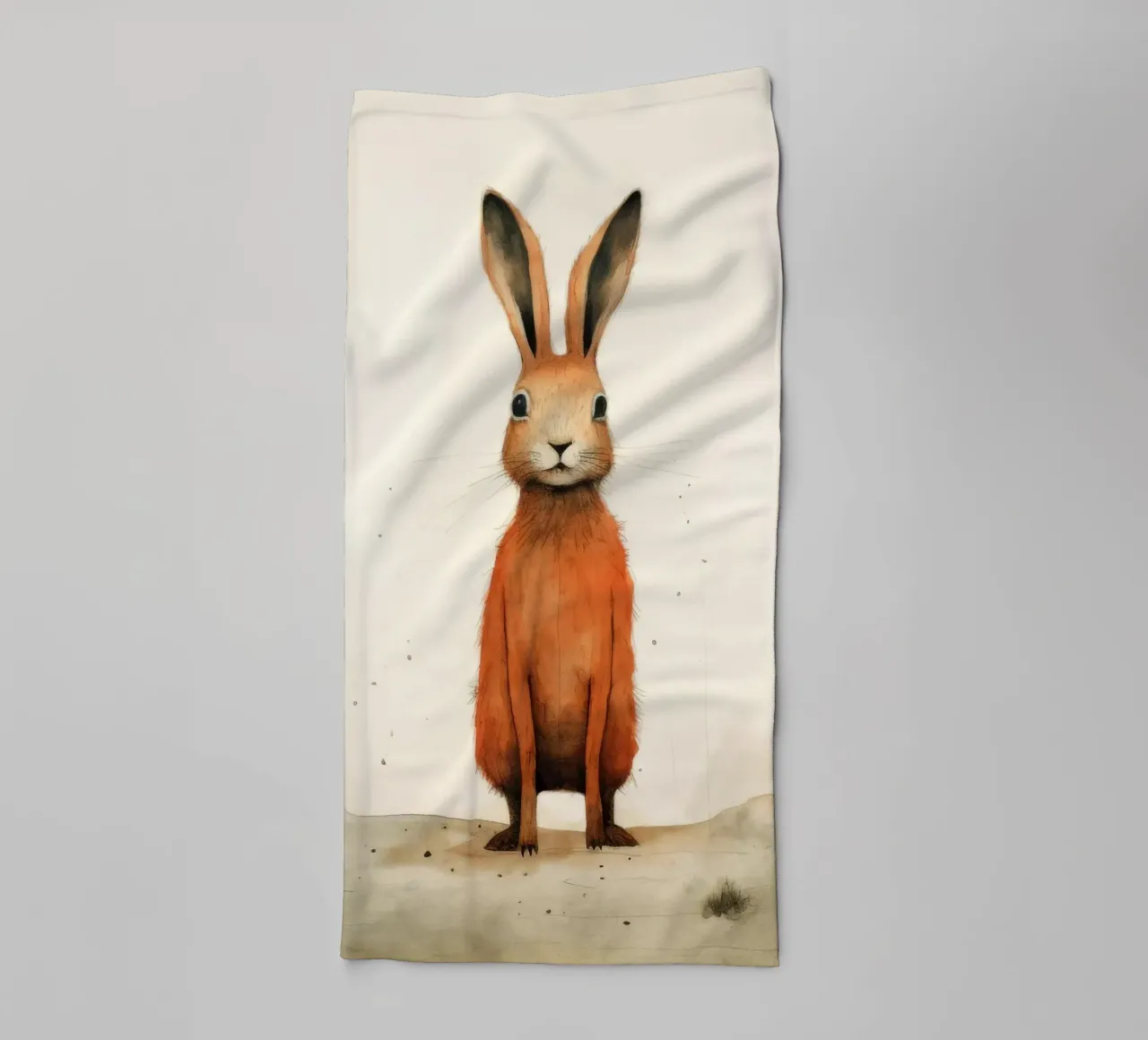 Minimum Hare towel by Minimal Animal Art