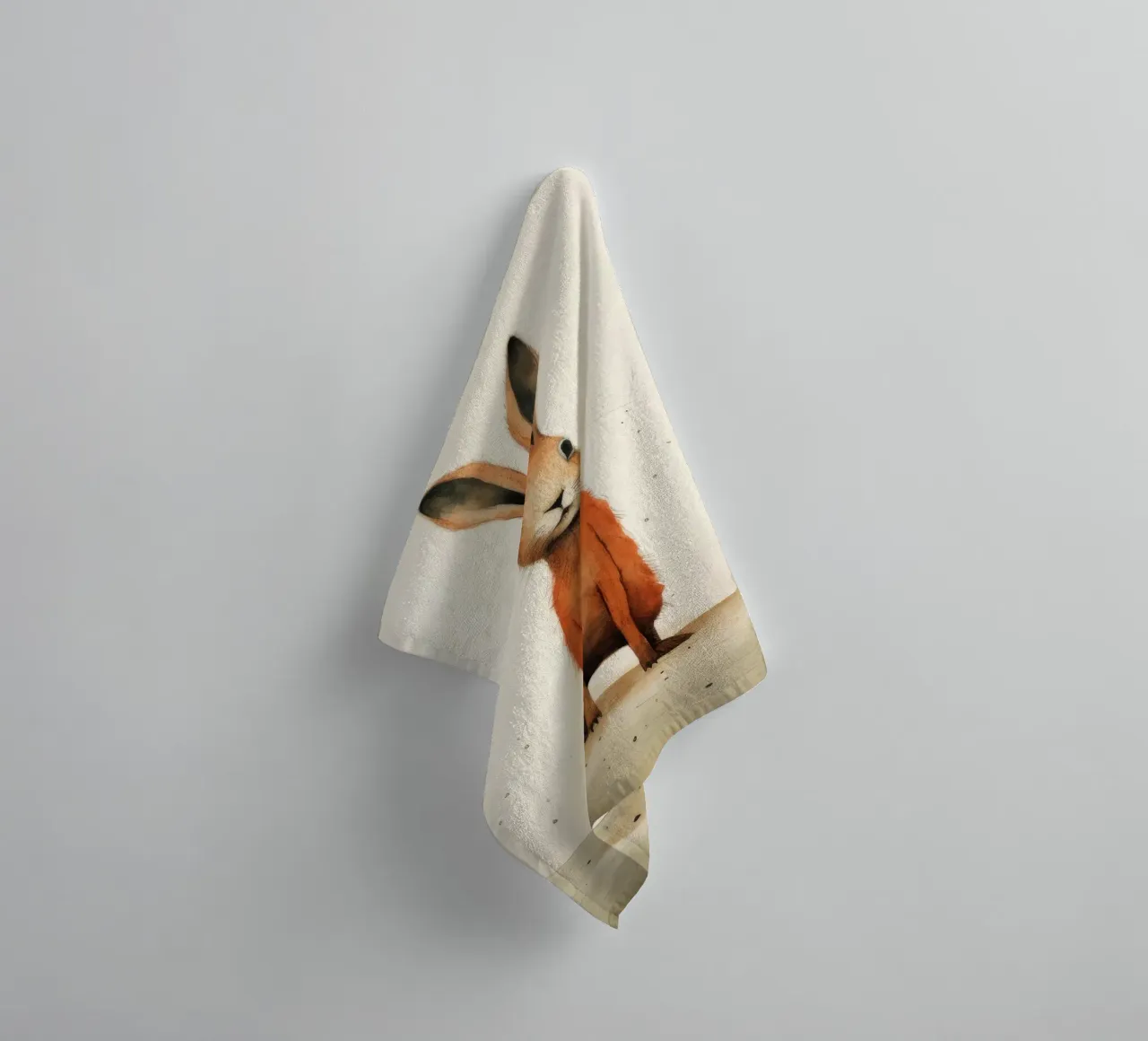 Minimal Hare 2 towel by Minimal Animal Art