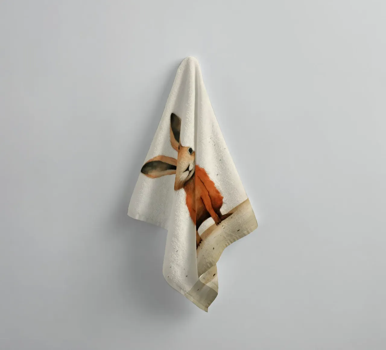Minimum Hare towel by Minimal Animal Art