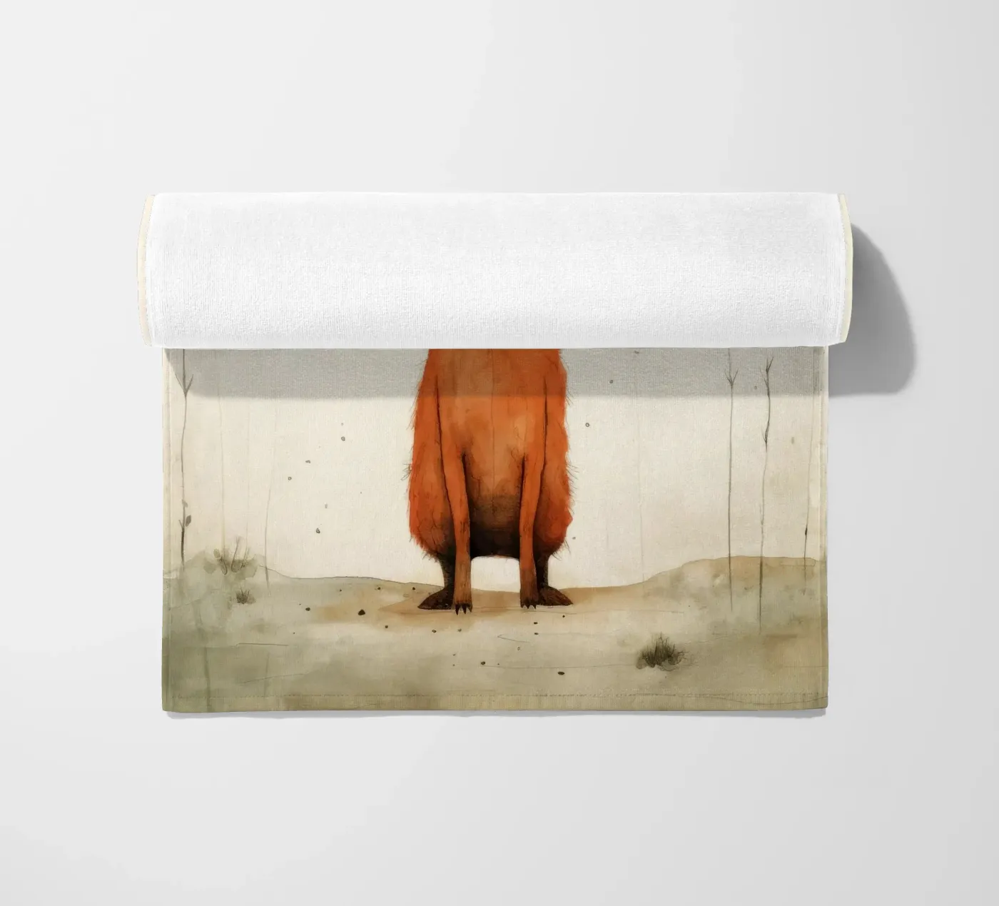 Minimum Hare beach towel by Minimal Animal Art