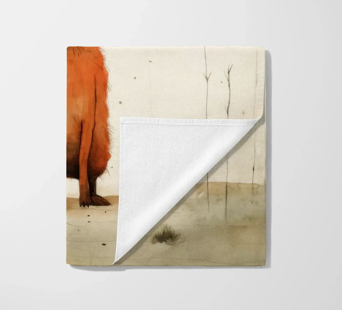 Minimum Hare beach towel by Minimal Animal Art