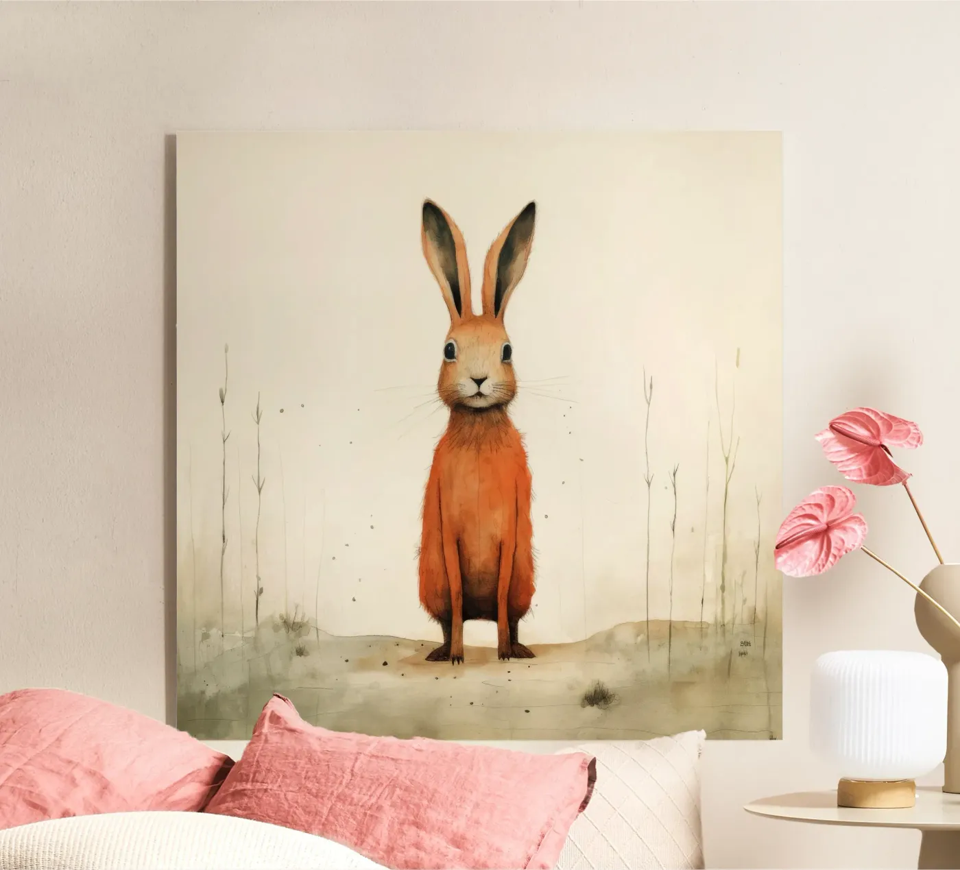 Minimum Hare Acryl-Glas von Minimal Animal Art
