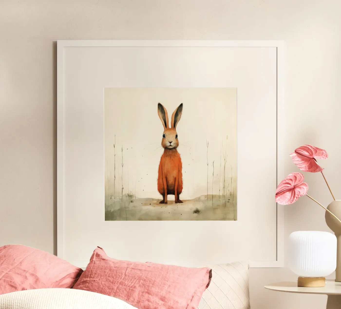 Minimum Hare Poster von Minimal Animal Art