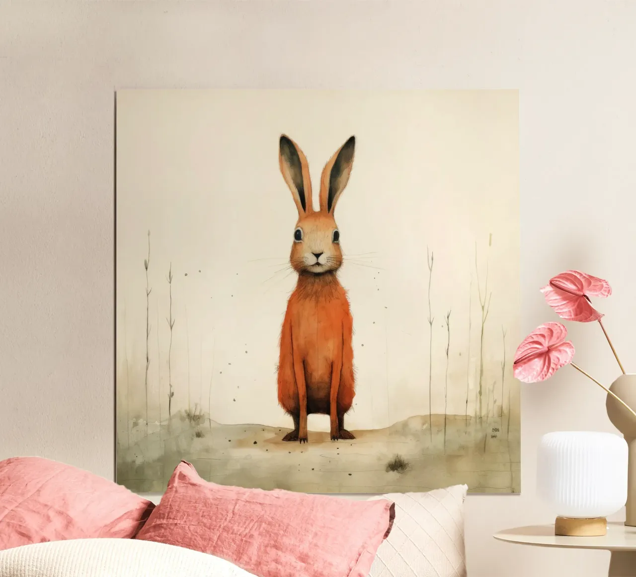 Minimum Hare poster da Minimal Animal Art