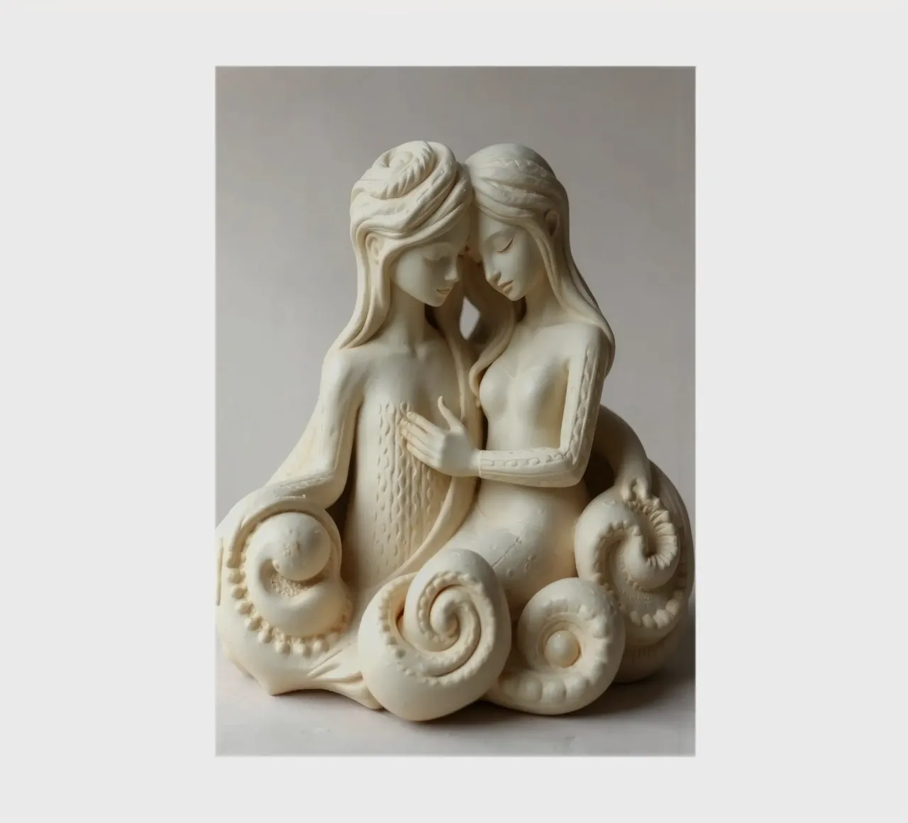 Intricate sculpture depicting two intertwined figures notebook by DesignDoodle