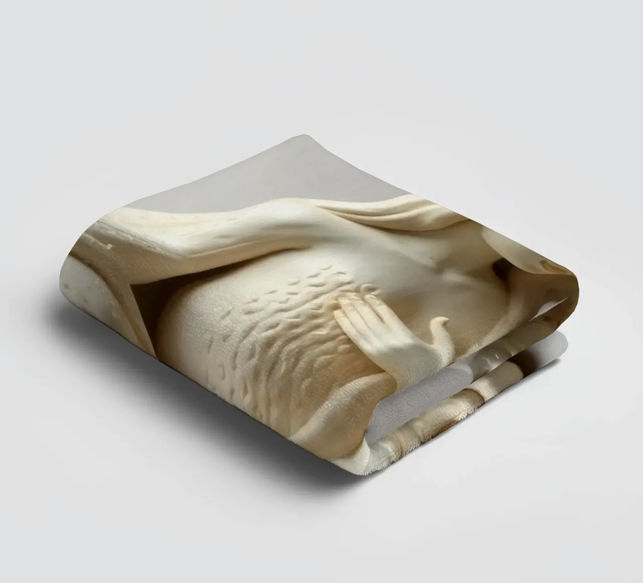 Intricate sculpture depicting two intertwined figures towel by DesignDoodle
