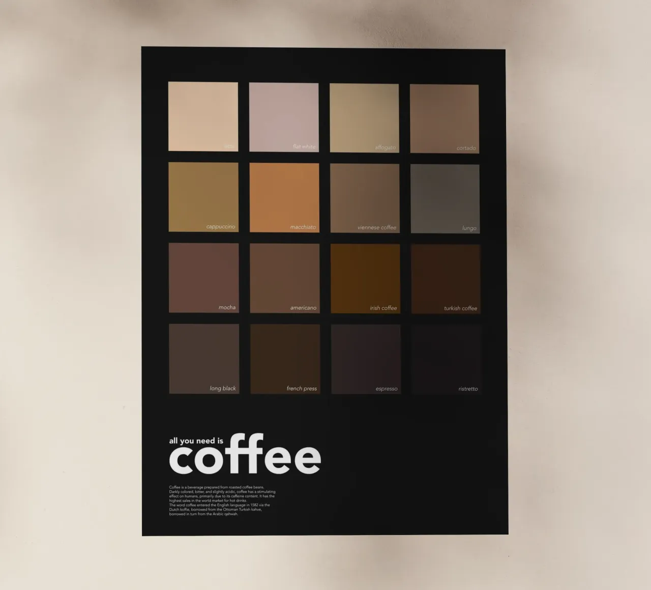 Coffee Colors - All You Need is Coffee - Regalo per gli amanti del caffè pellicola backlit da Chagatai Art