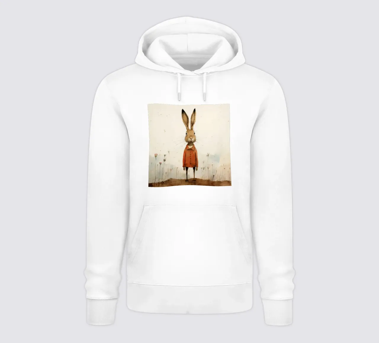 Lepre minima 3 felpa con cappuccio da Minimal Animal Art