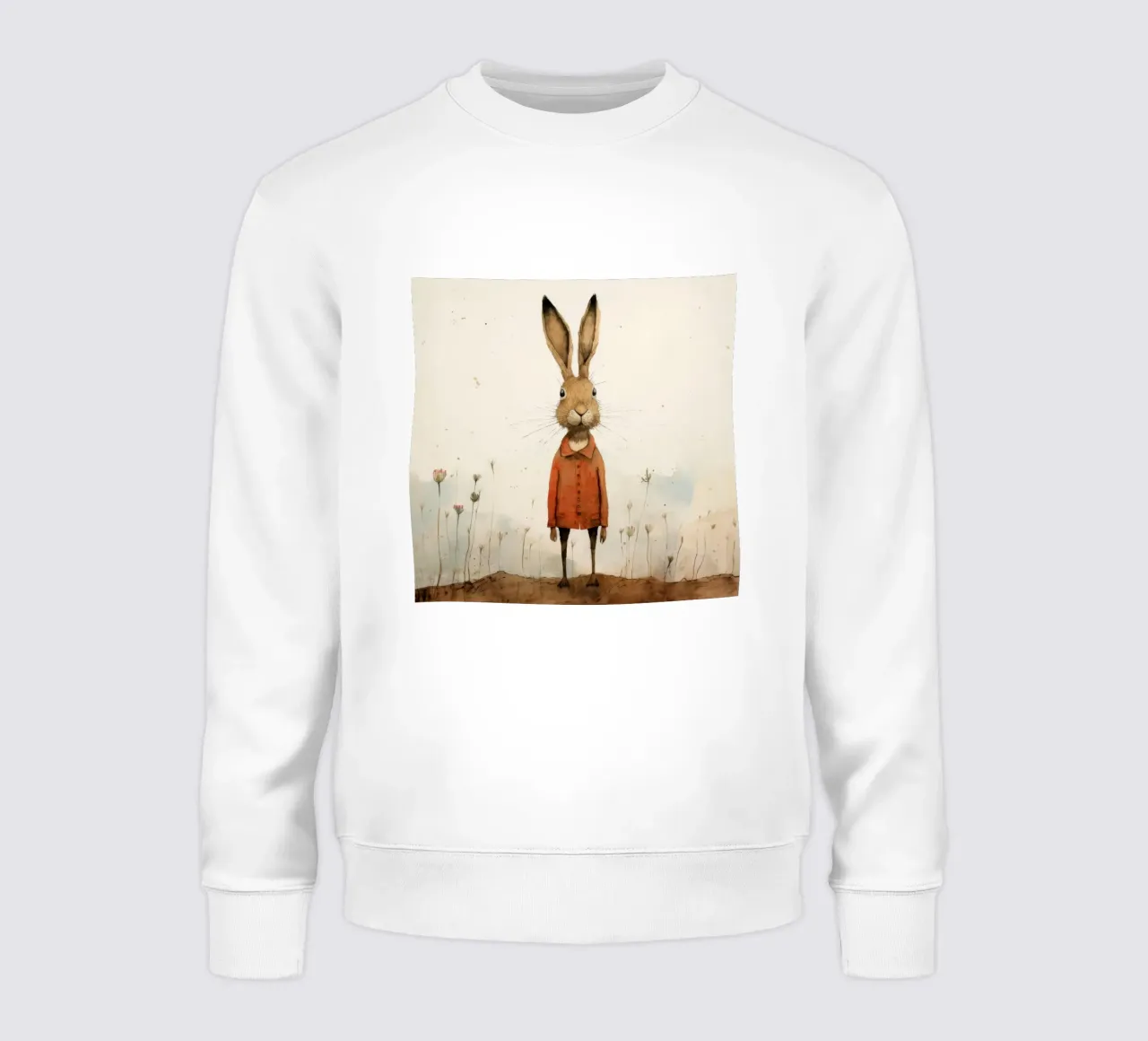 Minimalistische haas 3 sweatshirt van Minimal Animal Art