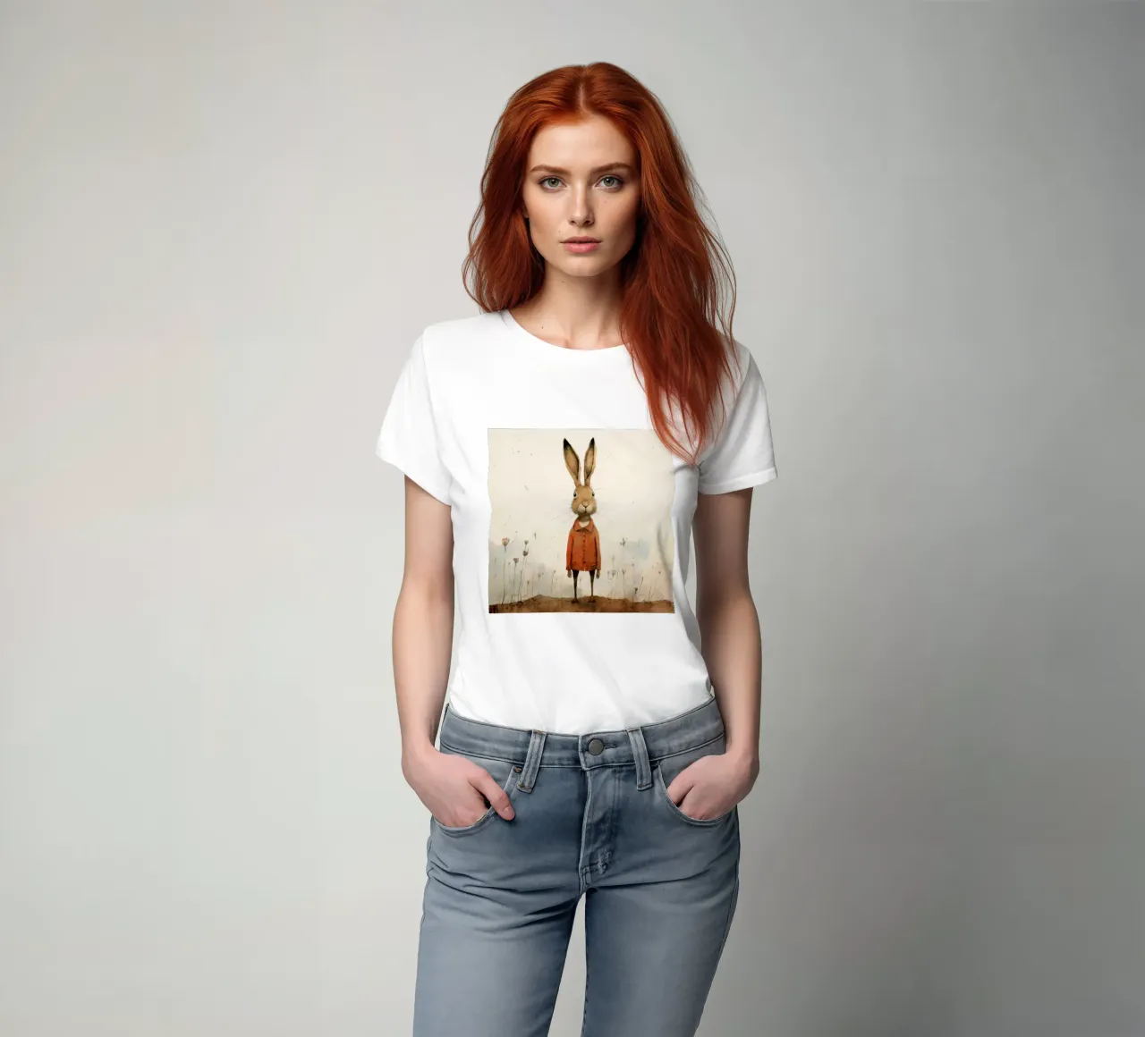 Minimo Hare t-shirt da Minimal Animal Art