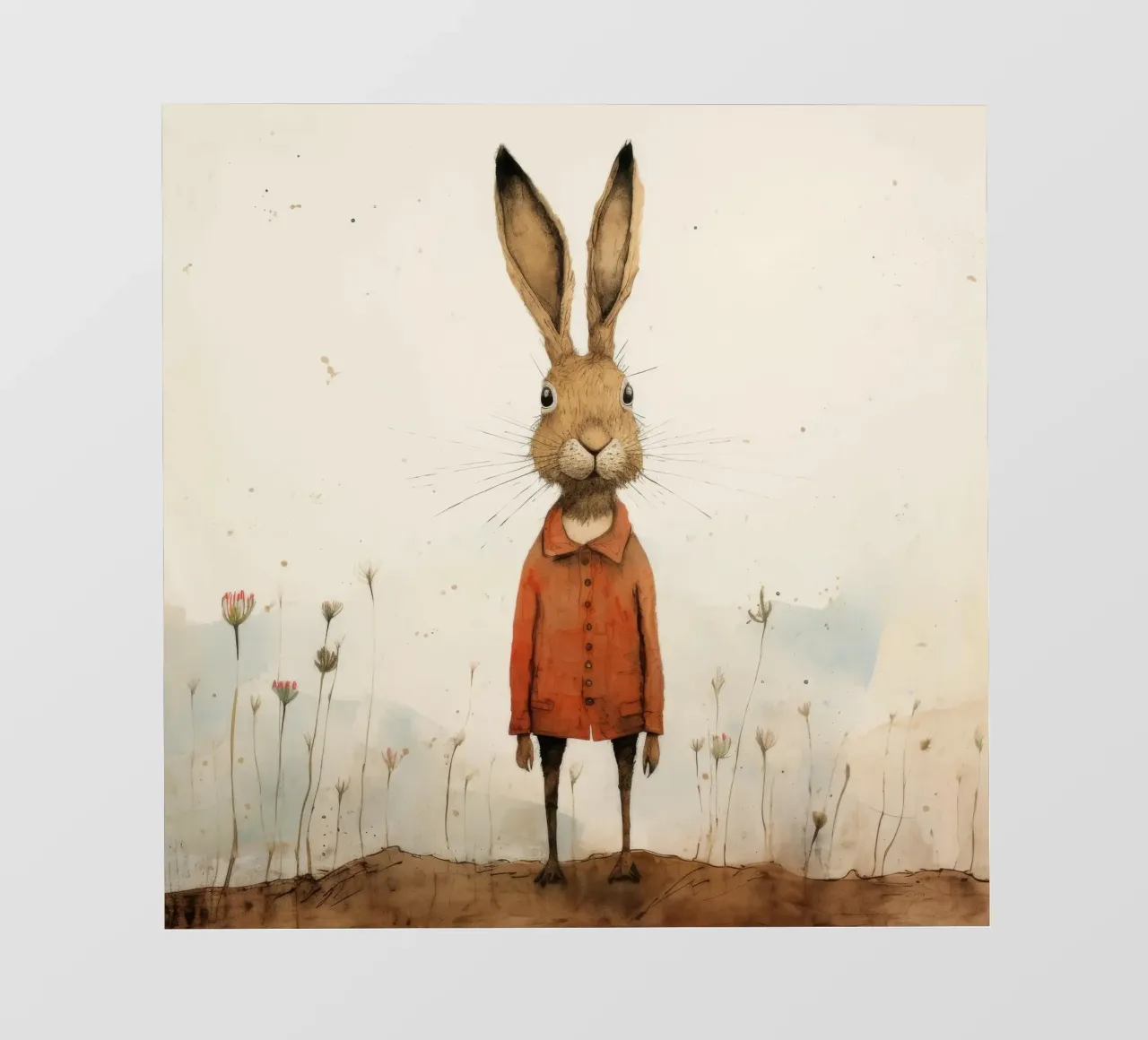 Minimaal Hare backlit folie van Minimal Animal Art