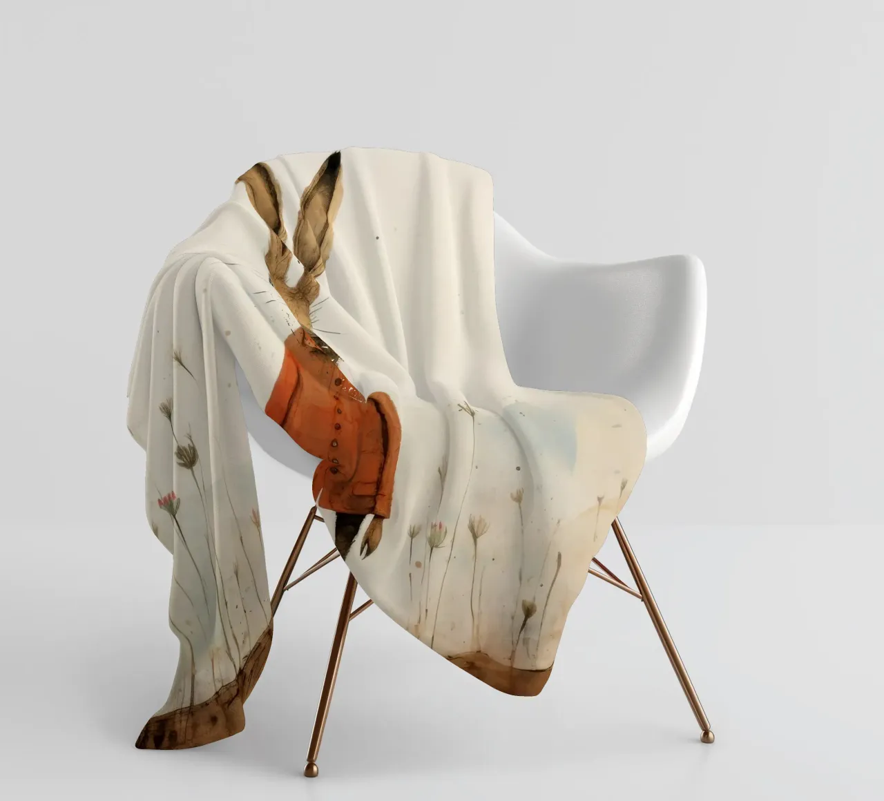 Minimum Hare Fleecedecke von Minimal Animal Art