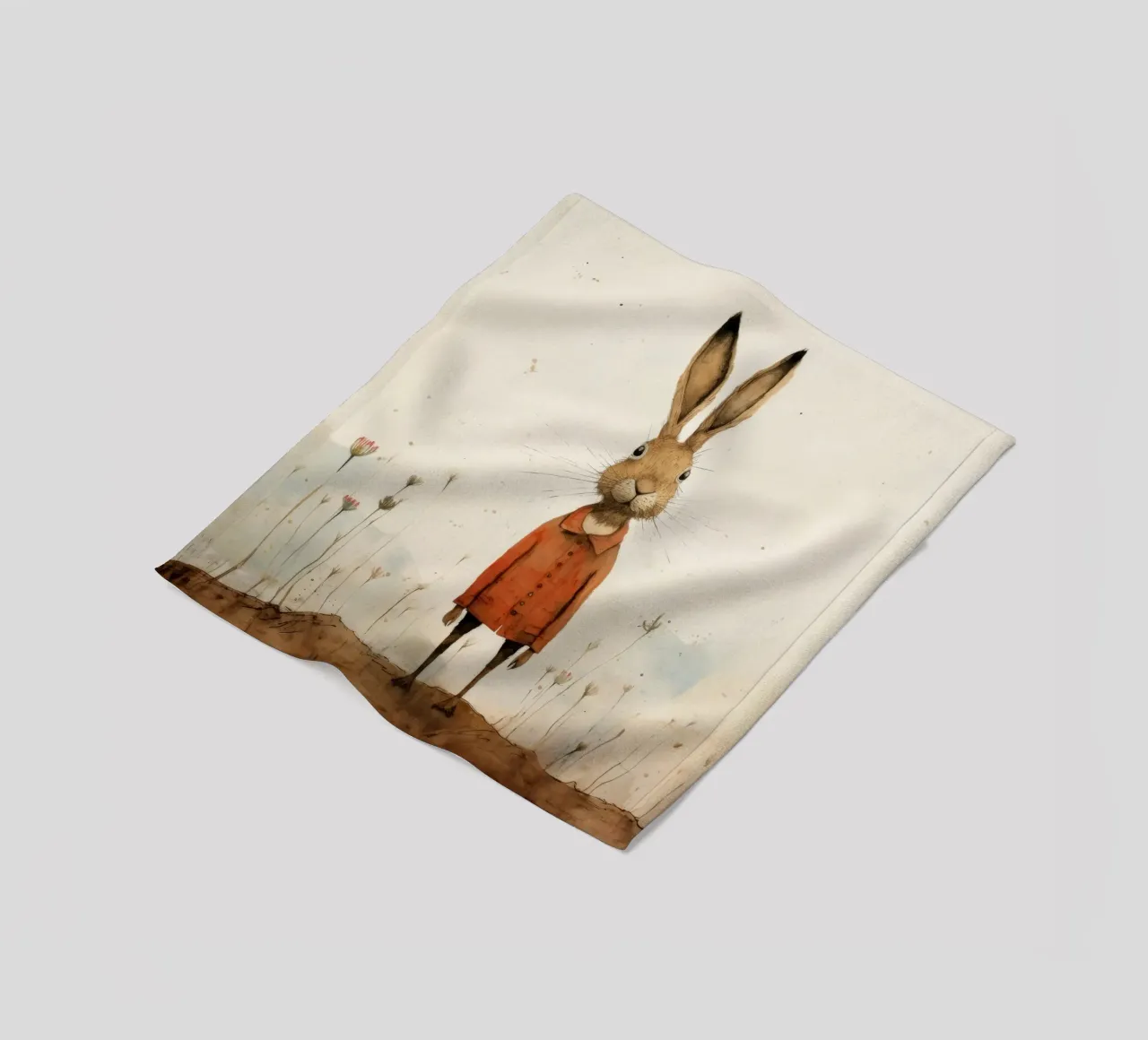 Minimum Hare Fleecedecke von Minimal Animal Art