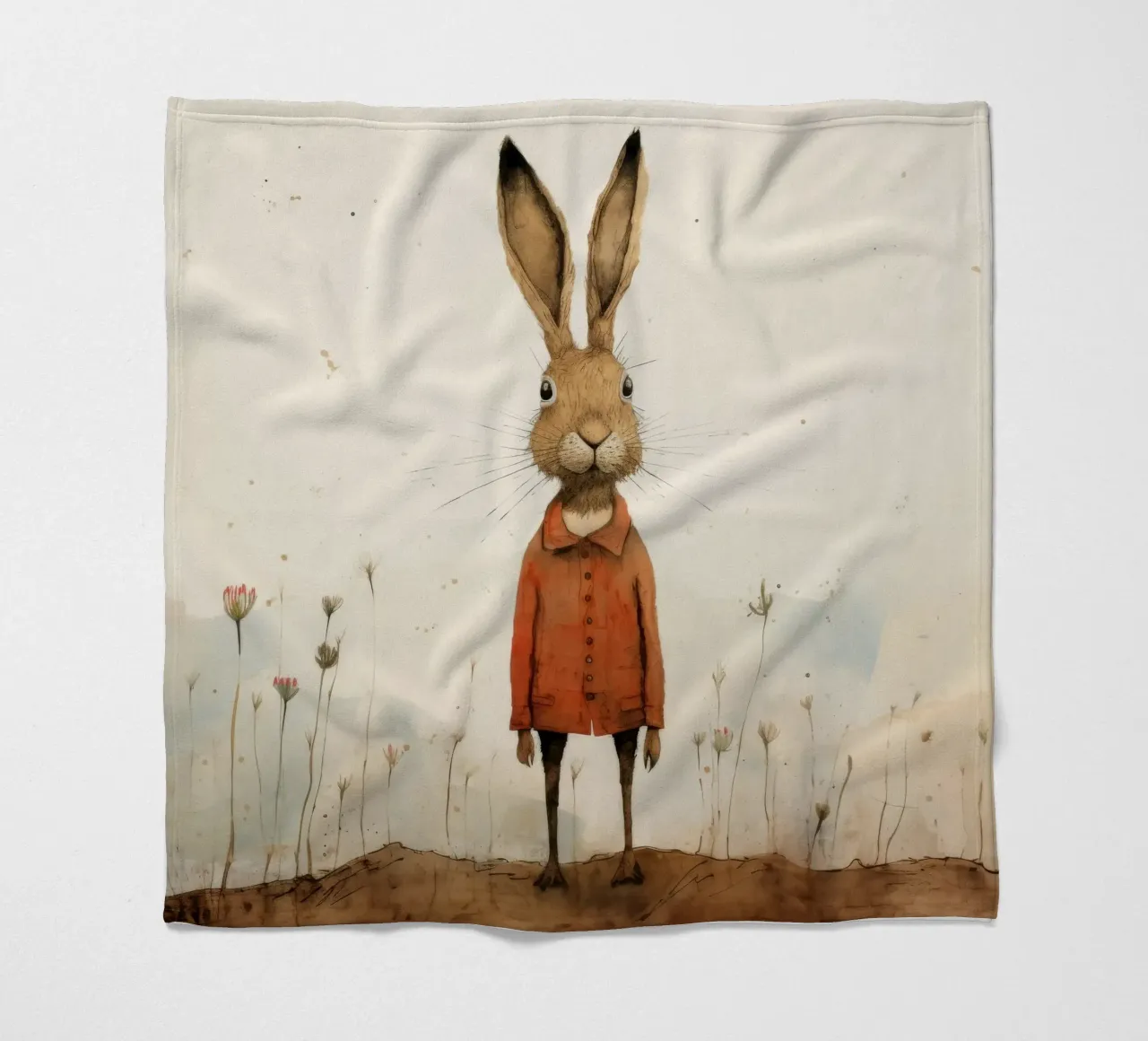 Minimum Hare Fleecedecke von Minimal Animal Art