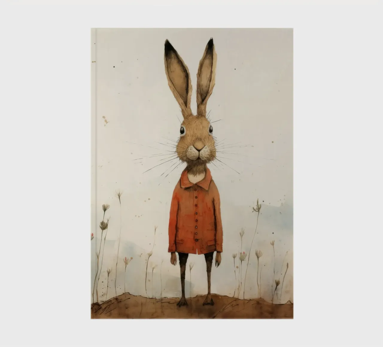 Minimalistische haas 3 notitieboek van Minimal Animal Art