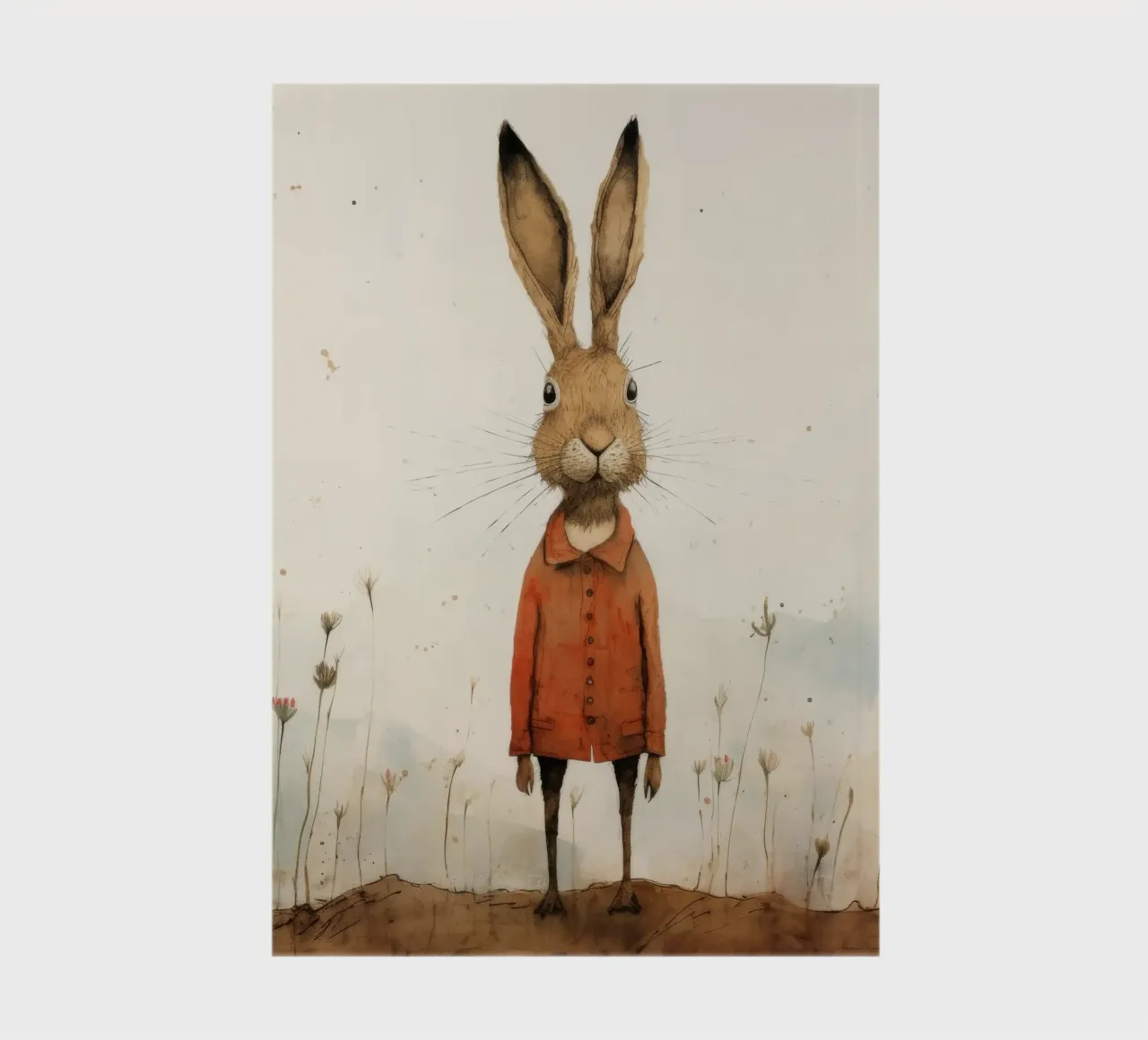 Minimalistische haas 3 notitieboek van Minimal Animal Art