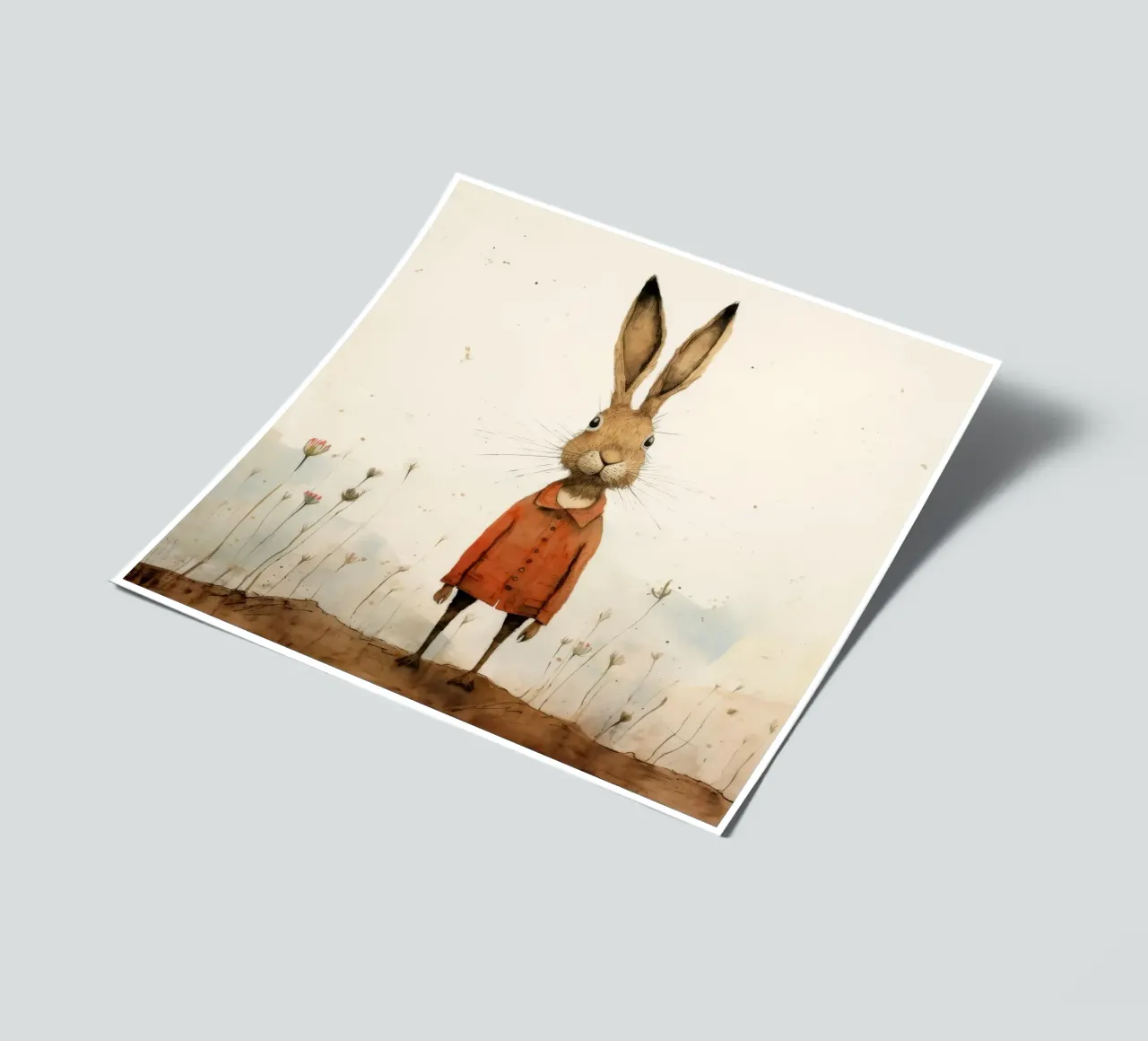 Minimum Hare sticker sheet by Minimal Animal Art