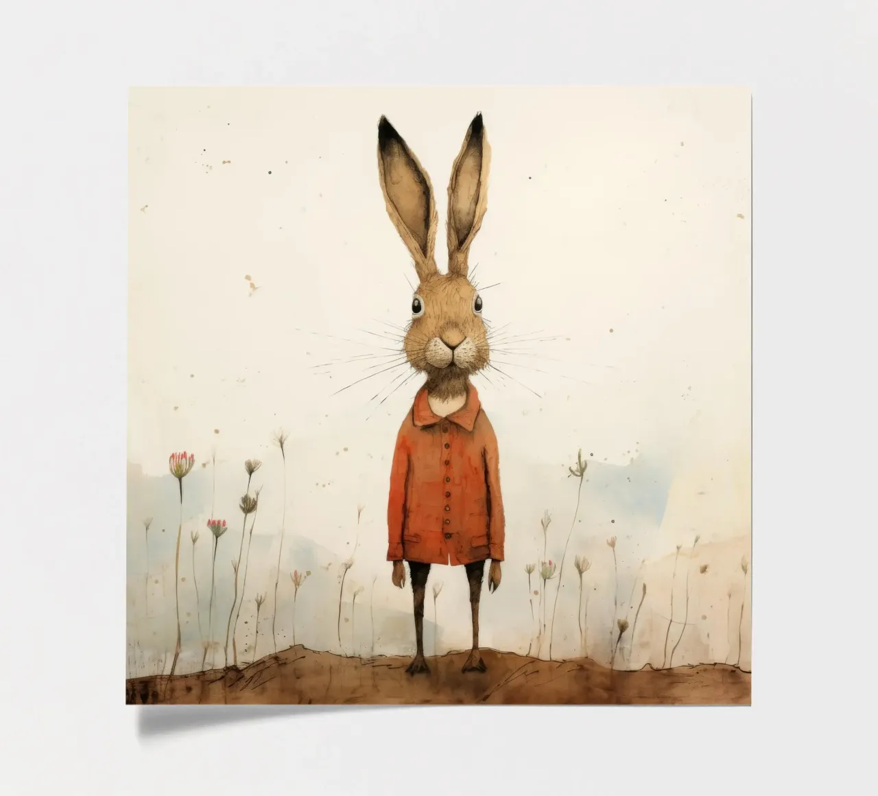 Minimum Hare sticker sheet by Minimal Animal Art