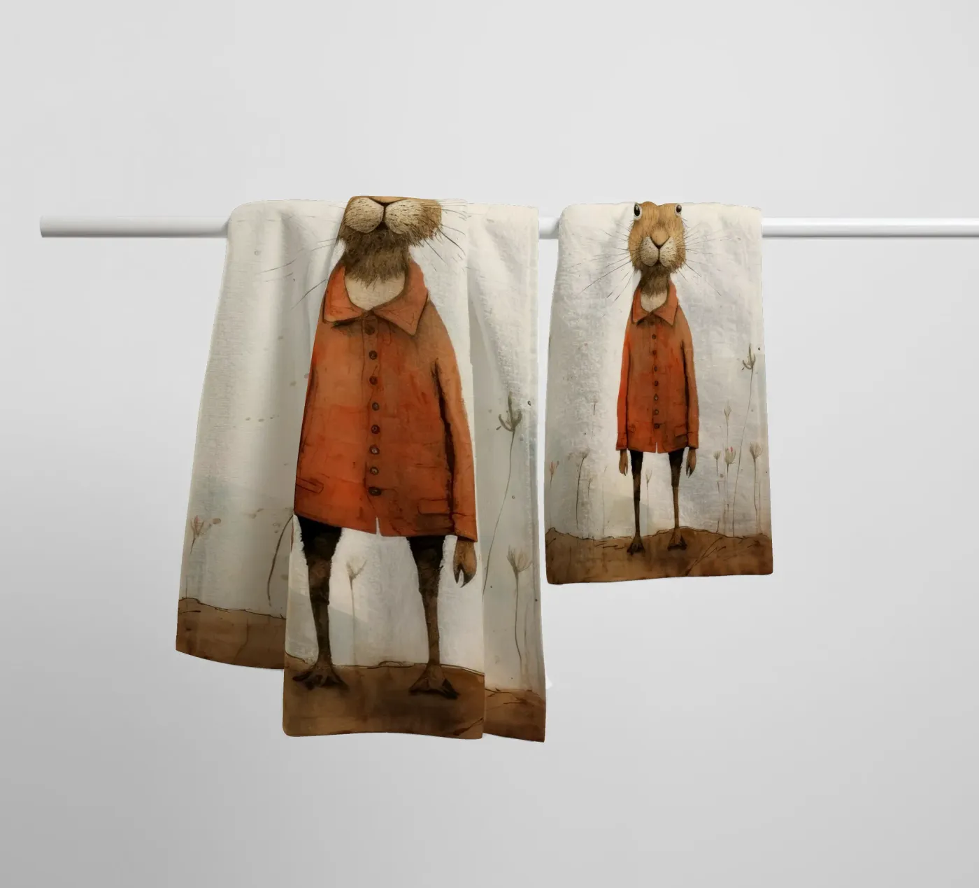 Minimum Hare serviette de bain de Minimal Animal Art