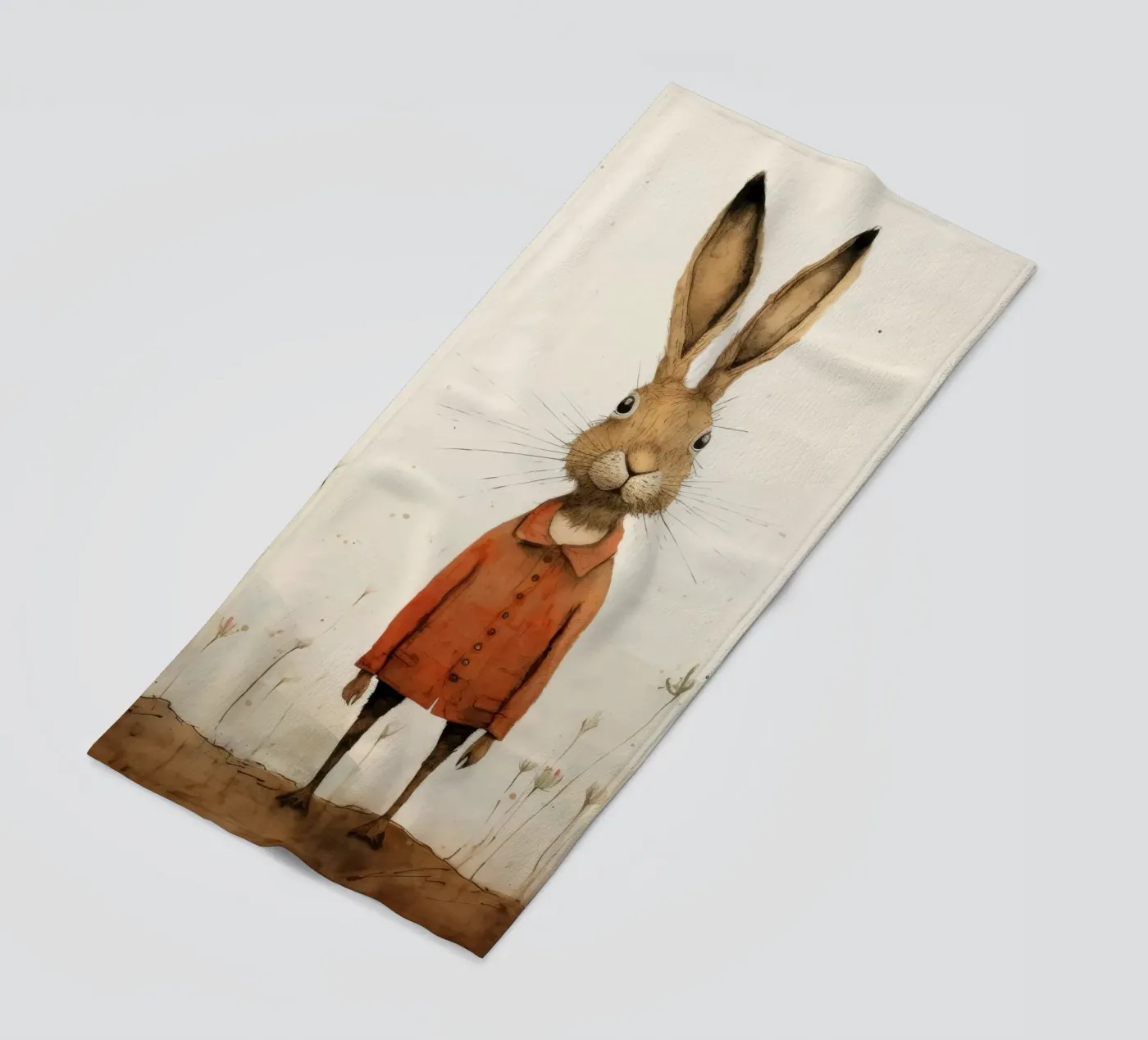 Minimal Hare Strandtuch von Minimal Animal Art