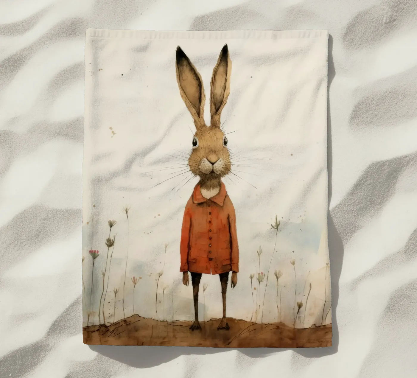 Minimal Hare Strandtuch von Minimal Animal Art