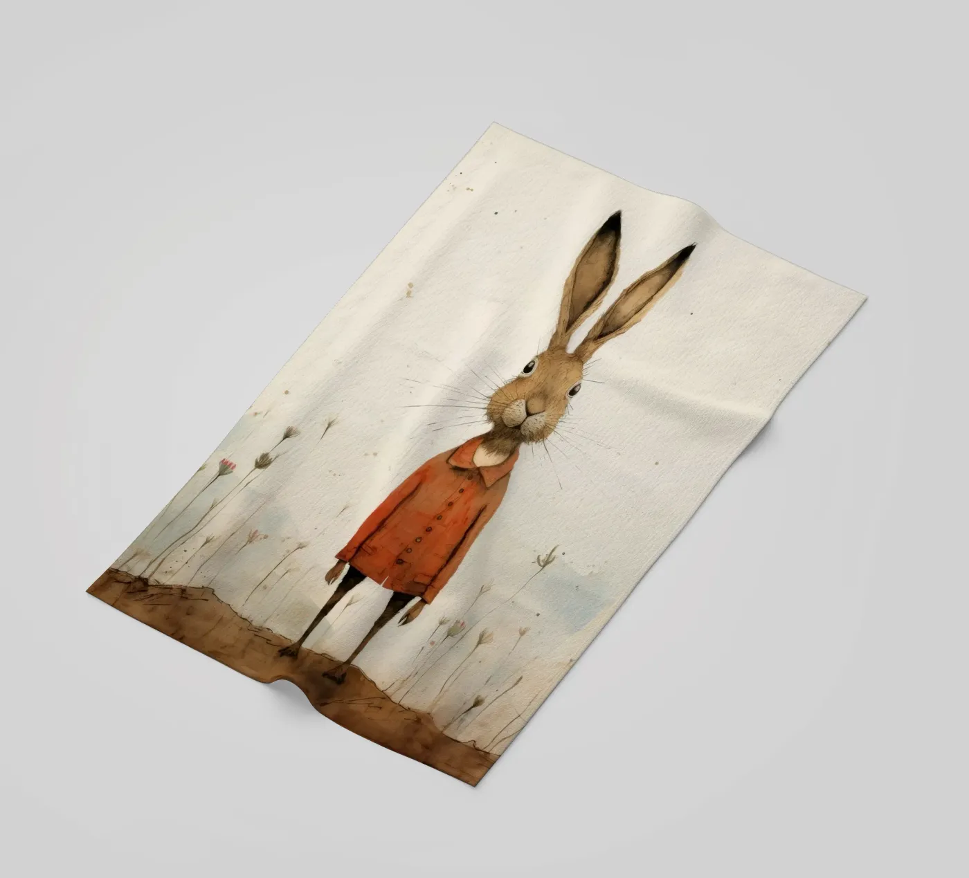 Minimal Hare Strandtuch von Minimal Animal Art