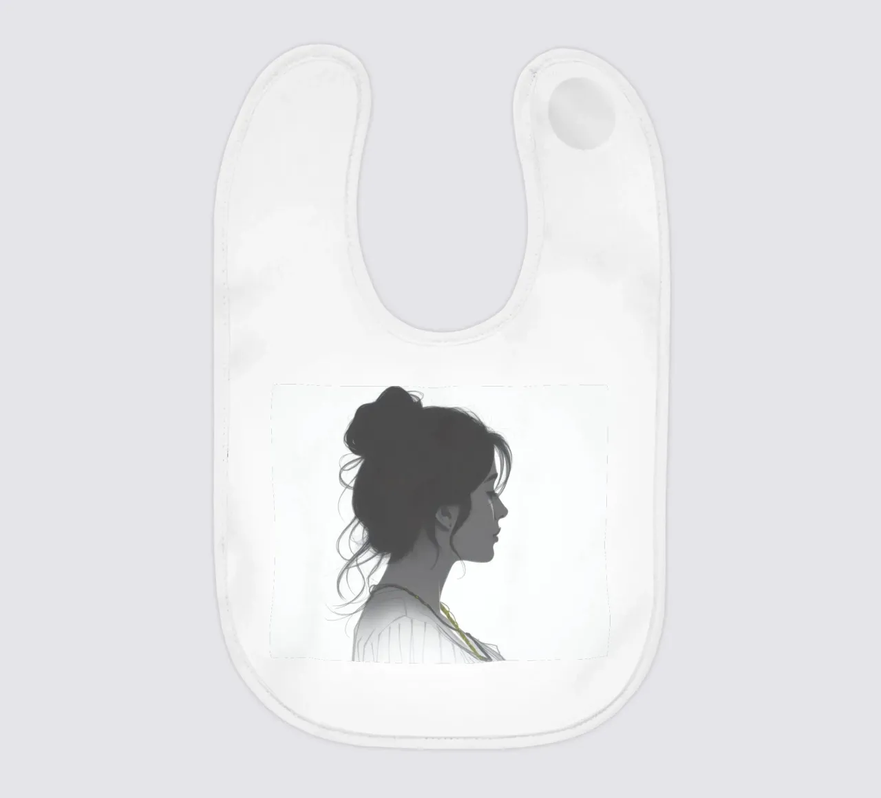 Silhouette di donna con acconciatura complessa e collana bavaglino da DesignDoodle