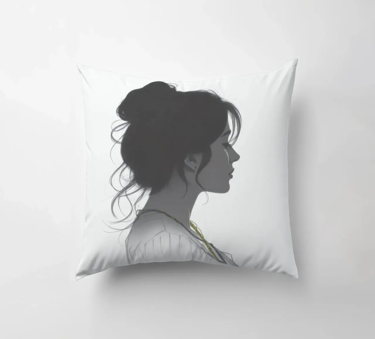 Silhouette di donna con acconciatura complessa e collana cuscino da DesignDoodle