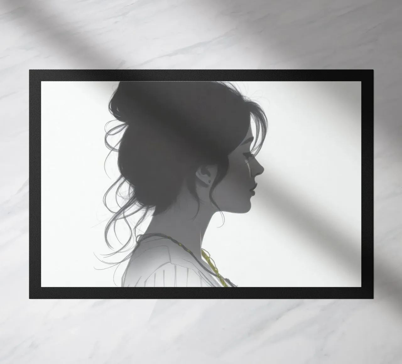 Silhouette di donna con acconciatura complessa e collana zerbino da DesignDoodle