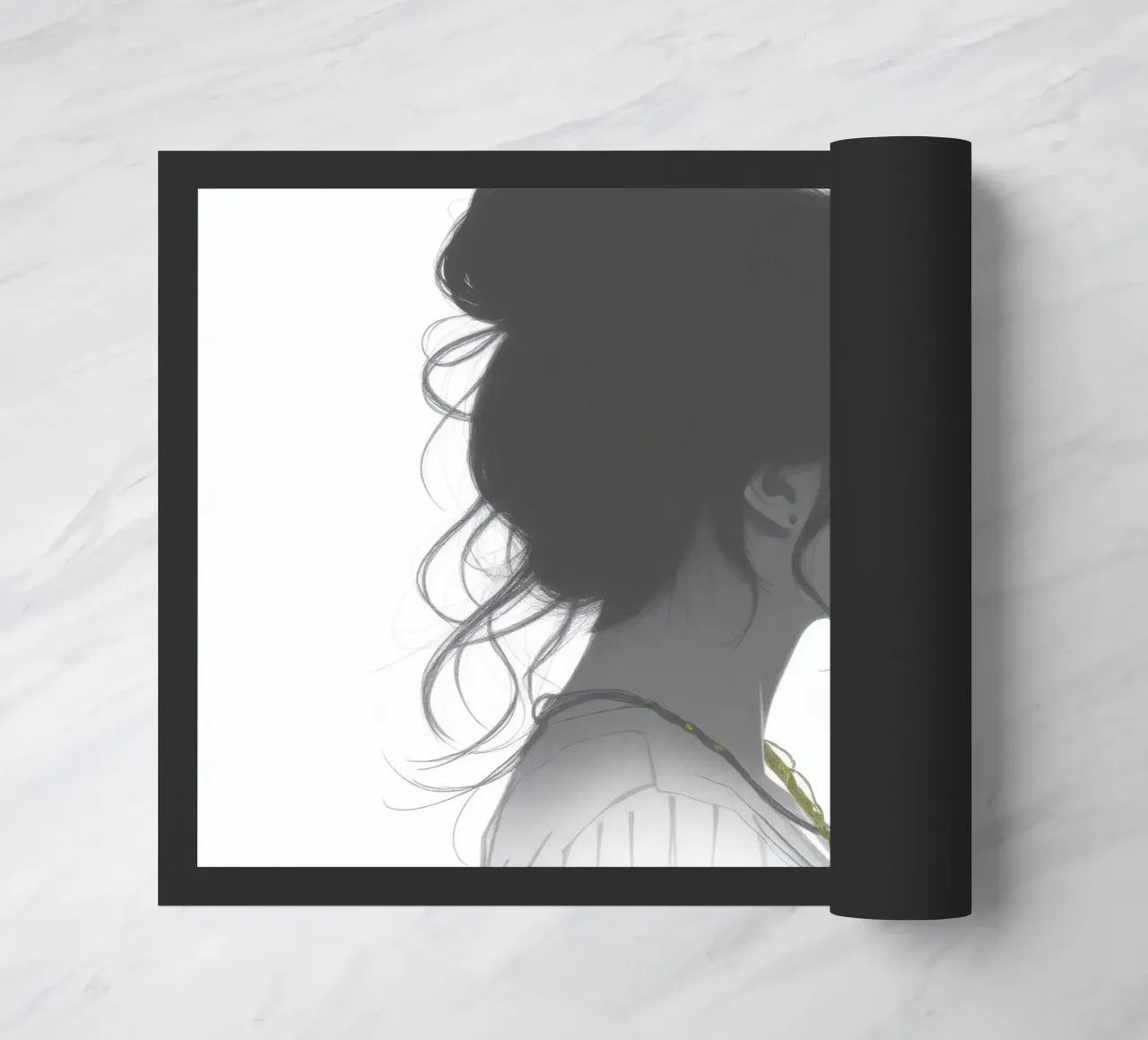 Silhouette di donna con acconciatura complessa e collana zerbino da DesignDoodle