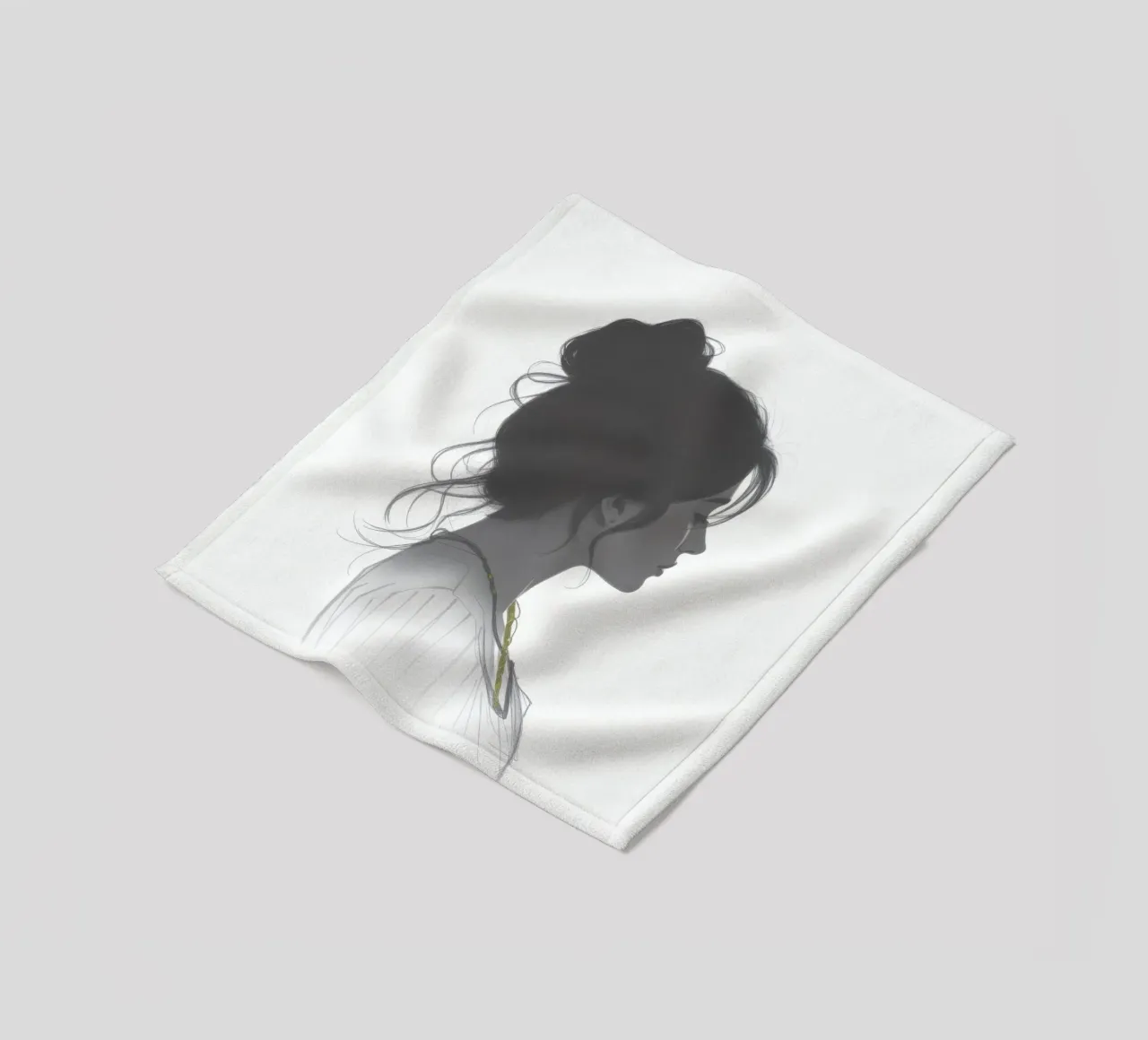 Silhouette di donna con acconciatura complessa e collana coperta in pile da DesignDoodle