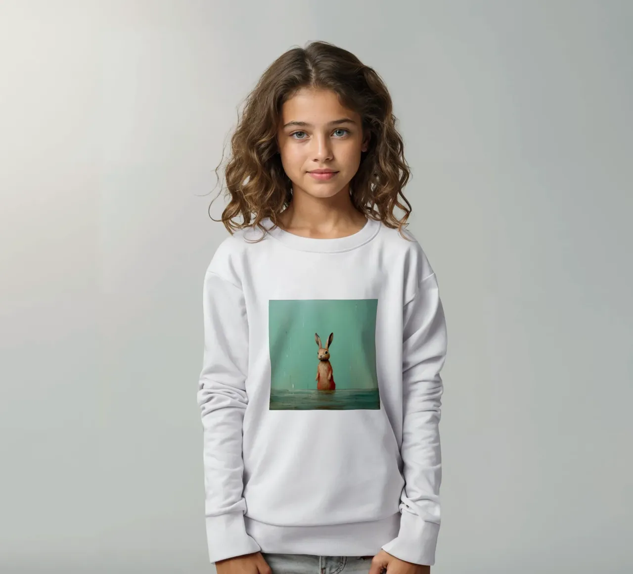 Lepre minima 4 felpa bambino da Minimal Animal Art