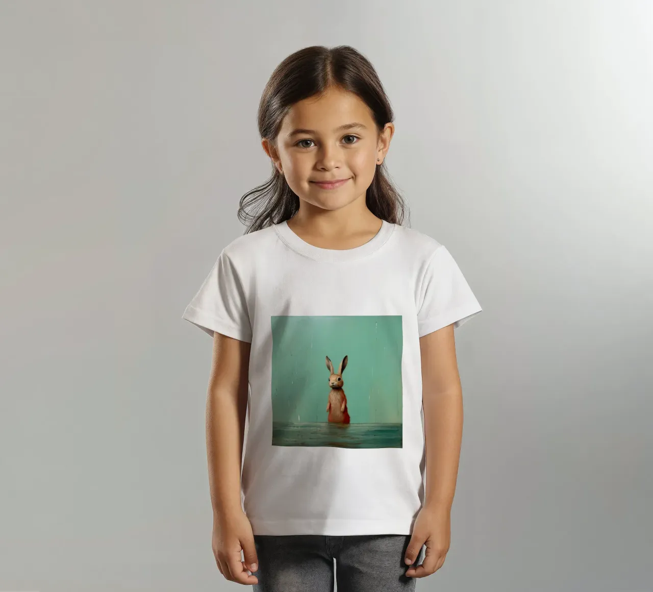 Minimal Hare Kinder T-Shirt von Minimal Animal Art