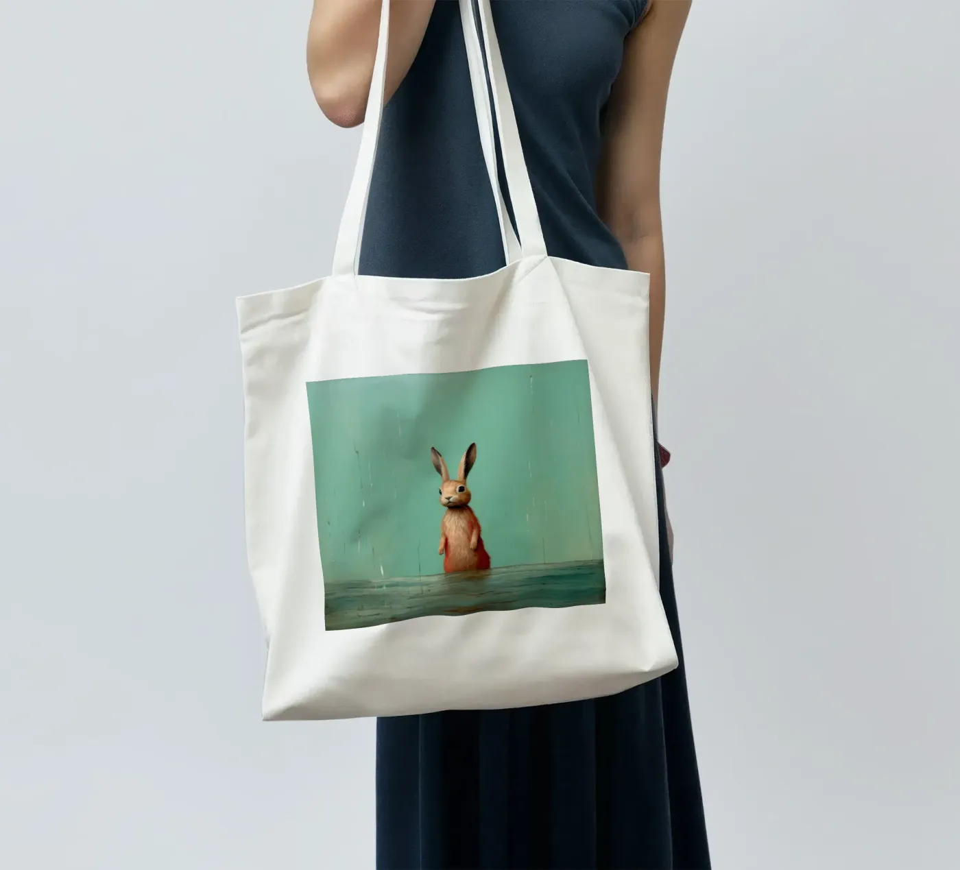 Minimum Hare Jutebeutel von Minimal Animal Art