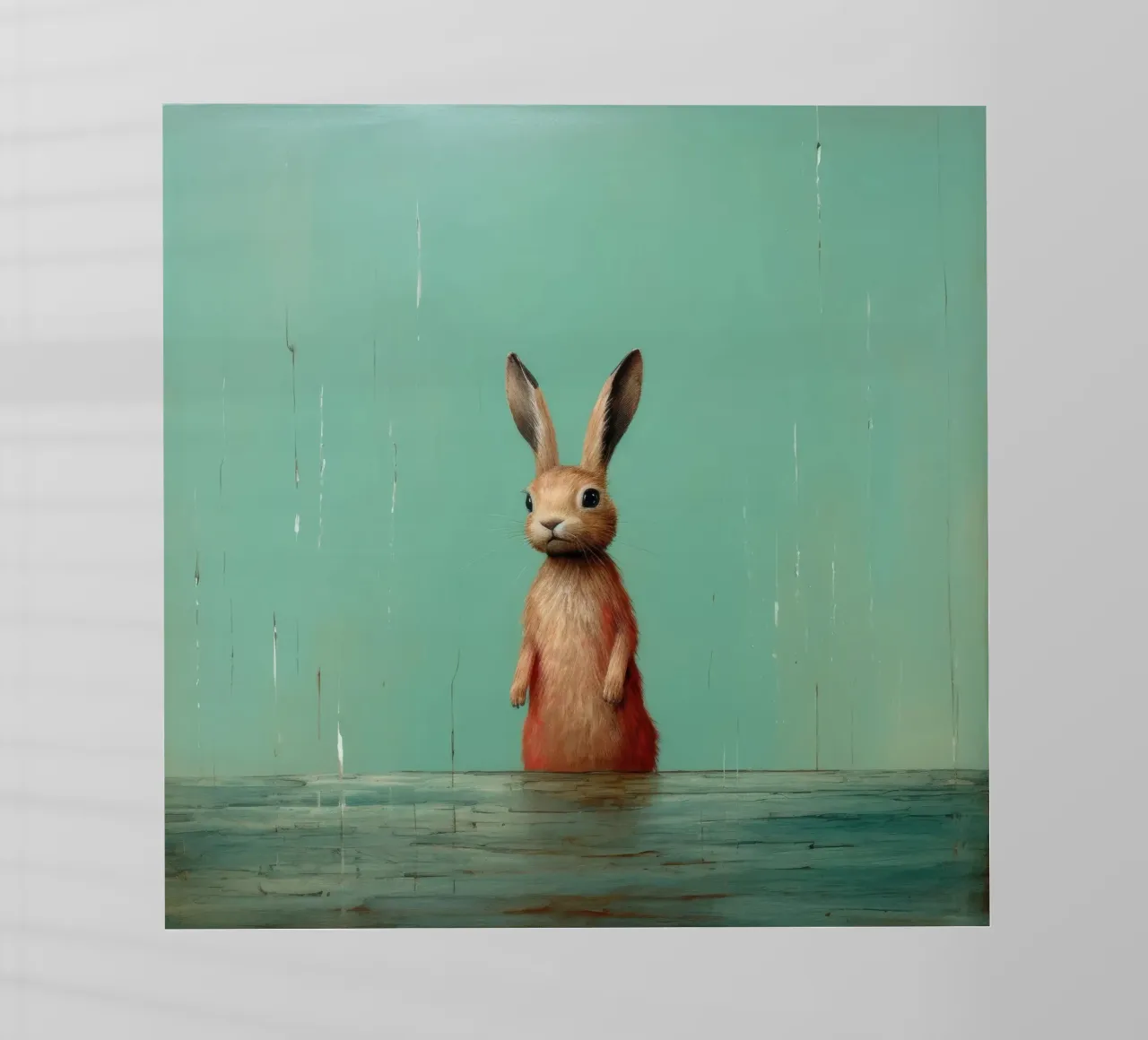 Minimaal Hare backlit folie van Minimal Animal Art