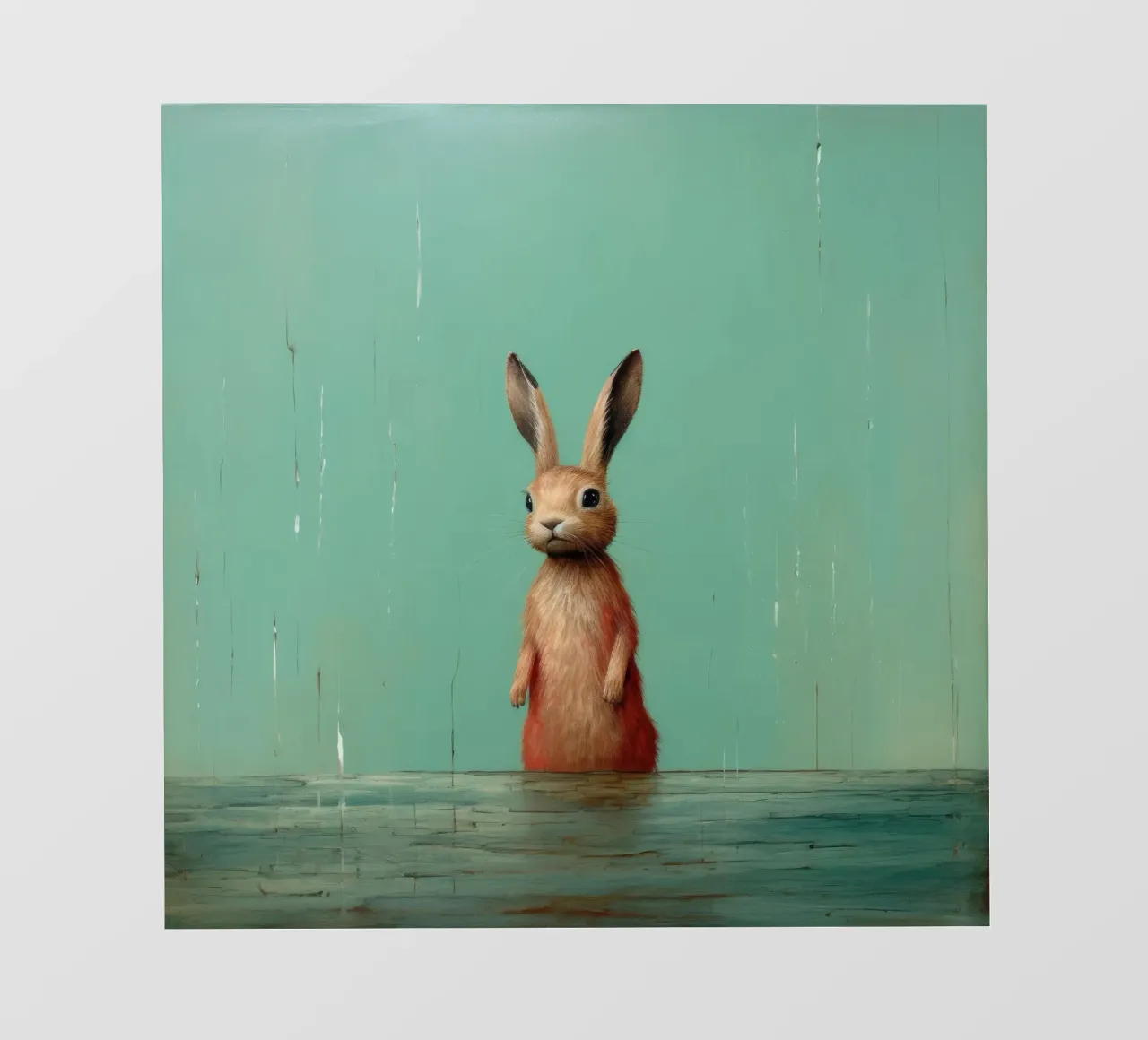 Minimaal Hare backlit folie van Minimal Animal Art