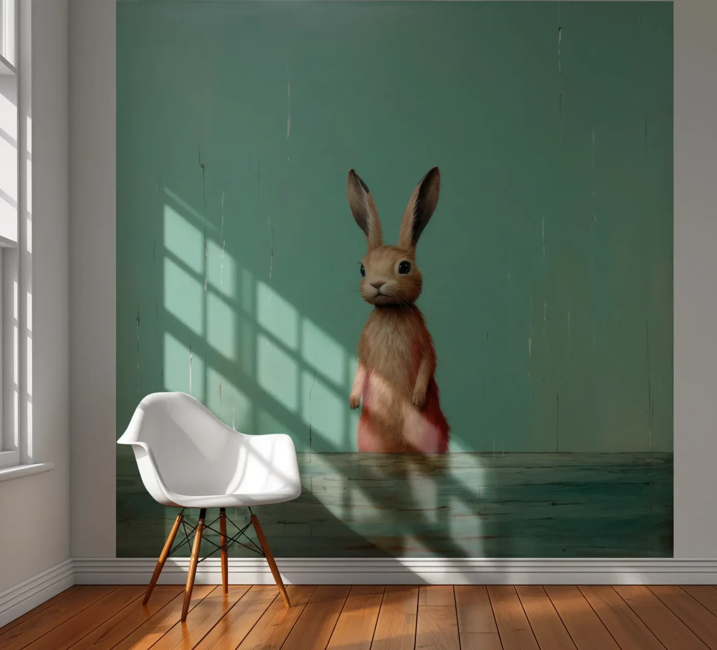 Minimo Hare carta da parati fotografica da Minimal Animal Art