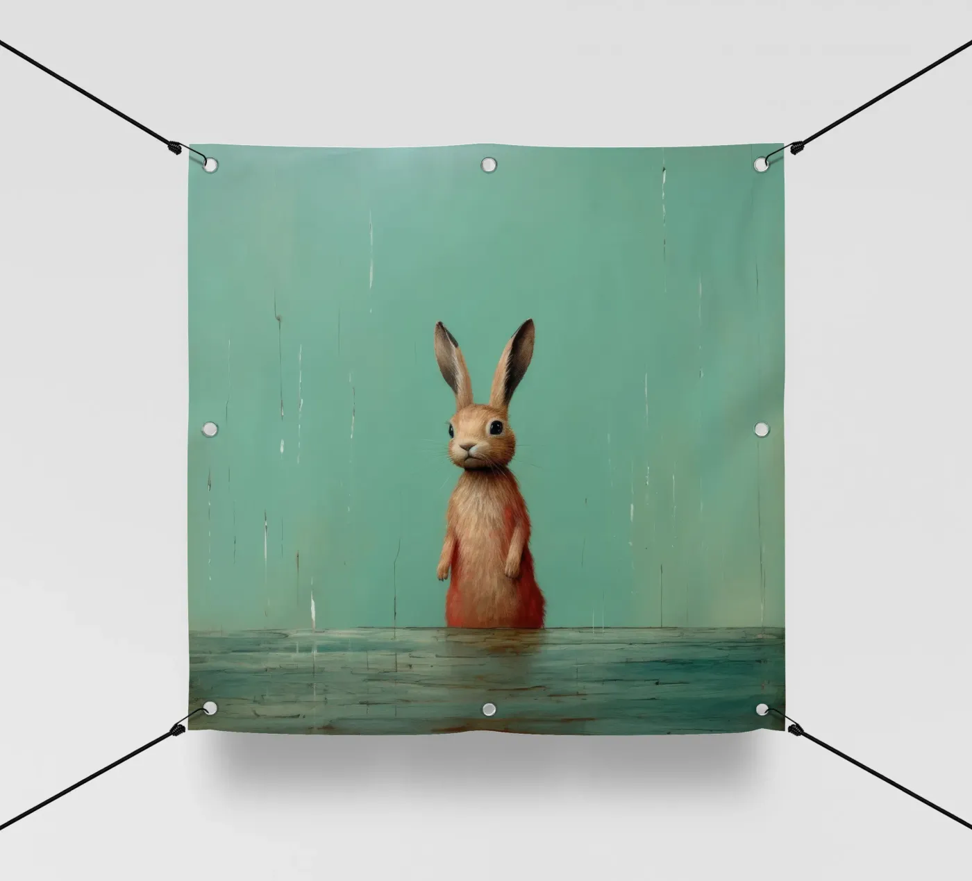 Minimaal Hare pvc-zeil van Minimal Animal Art