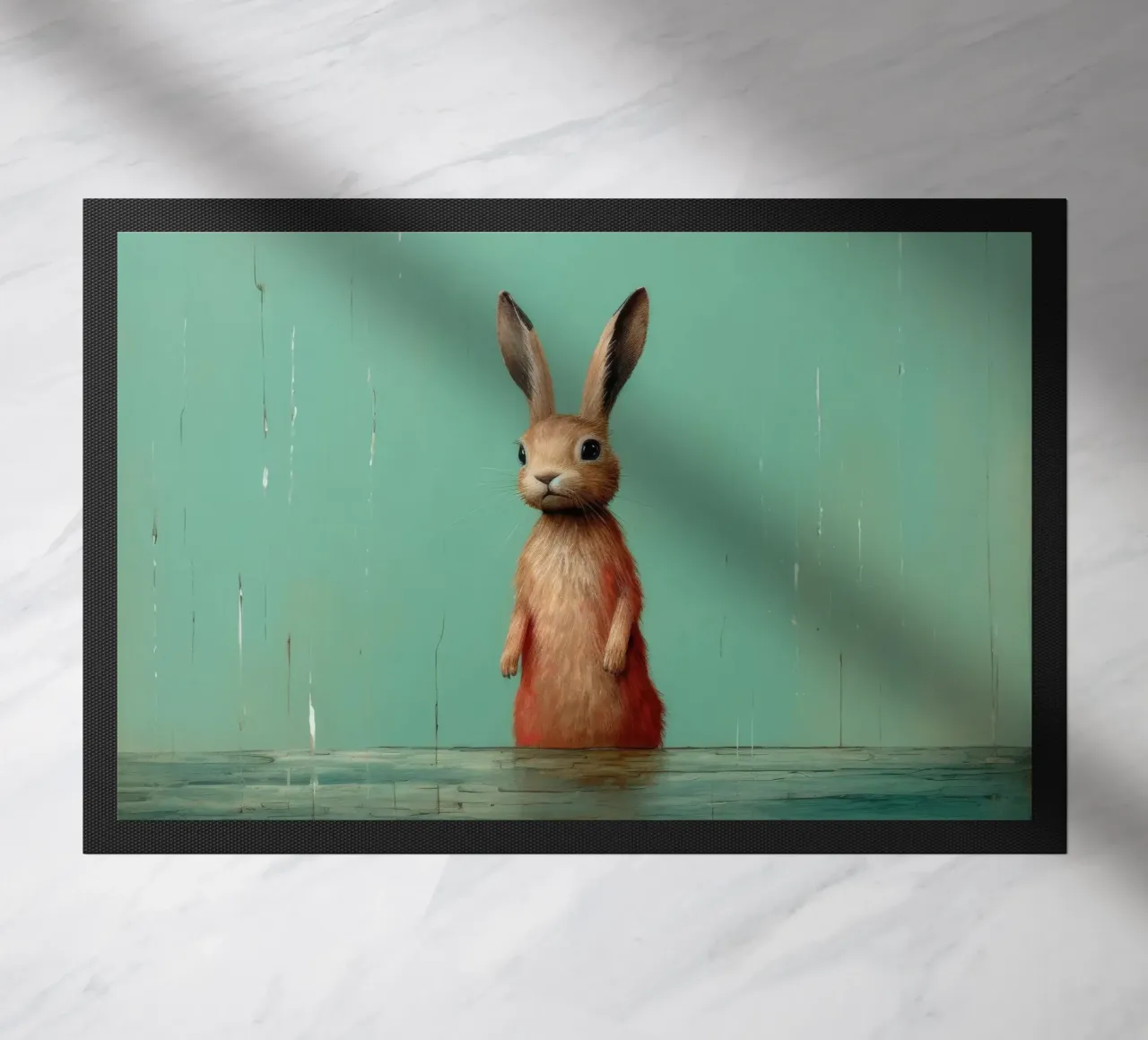 Minimum Hare doormat by Minimal Animal Art