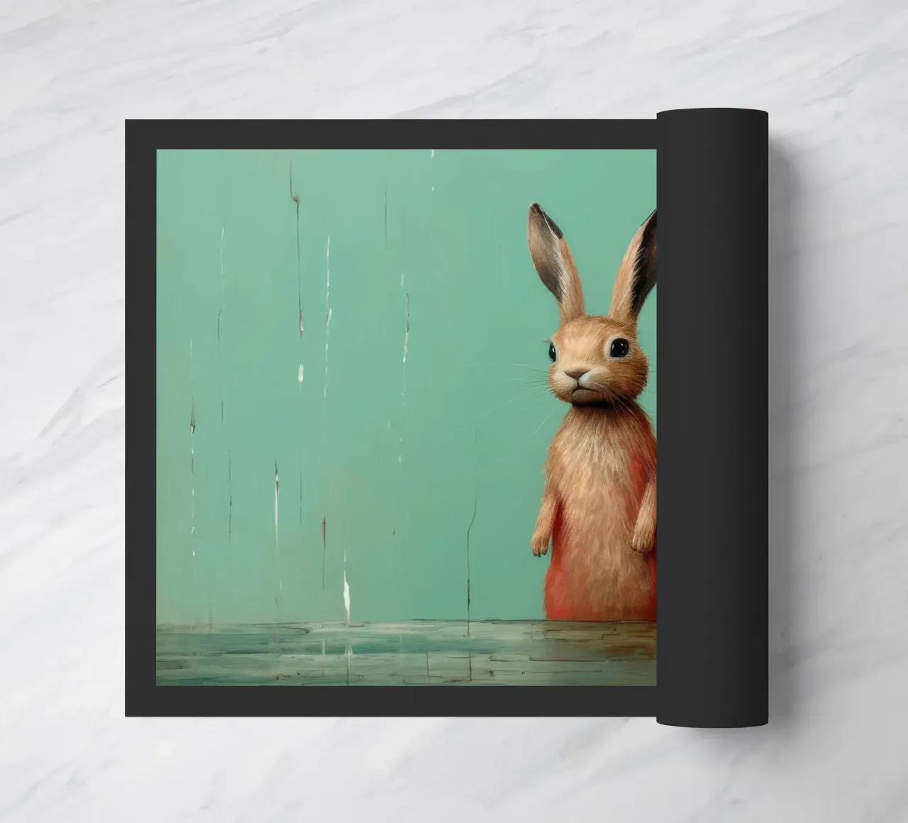Minimum Hare doormat by Minimal Animal Art