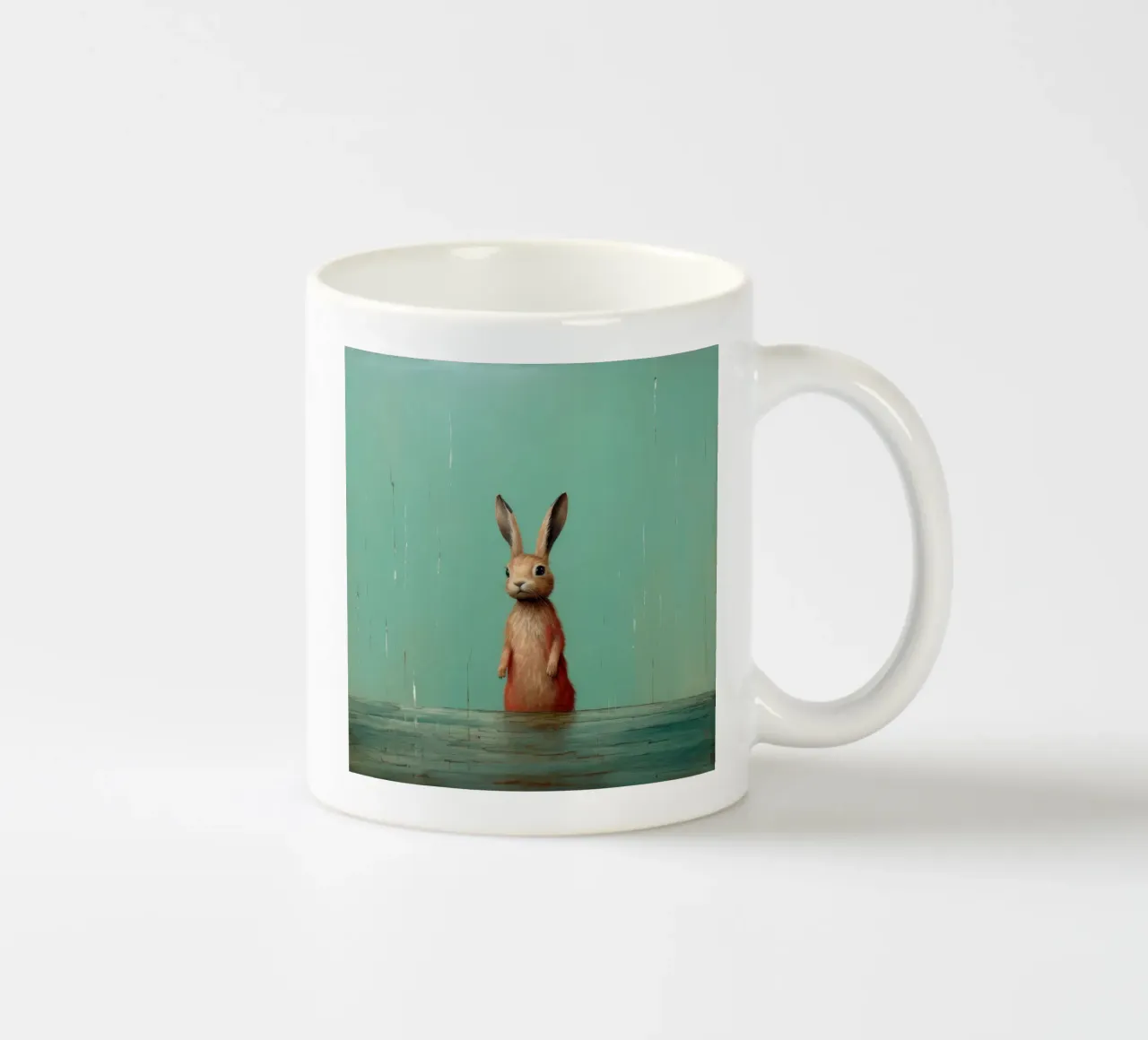 Lepre minima 4 tazza in ceramica da Minimal Animal Art