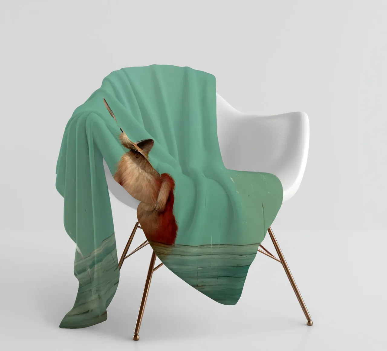 Minimal Hare Fleecedecke von Minimal Animal Art