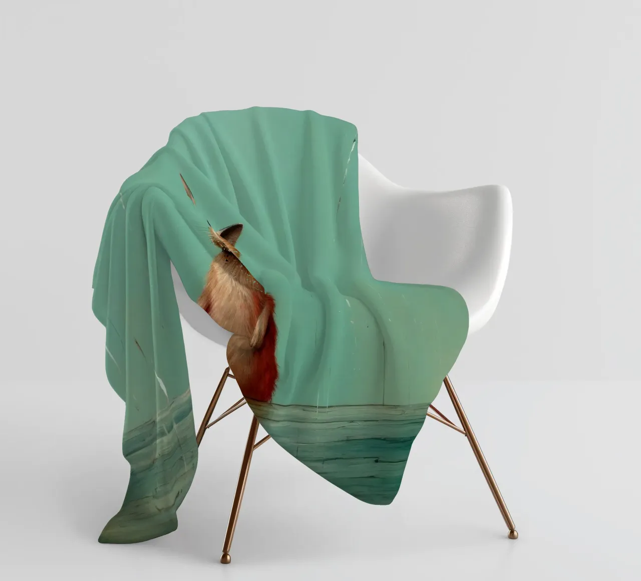 Minimal Hare Fleecedecke von Minimal Animal Art