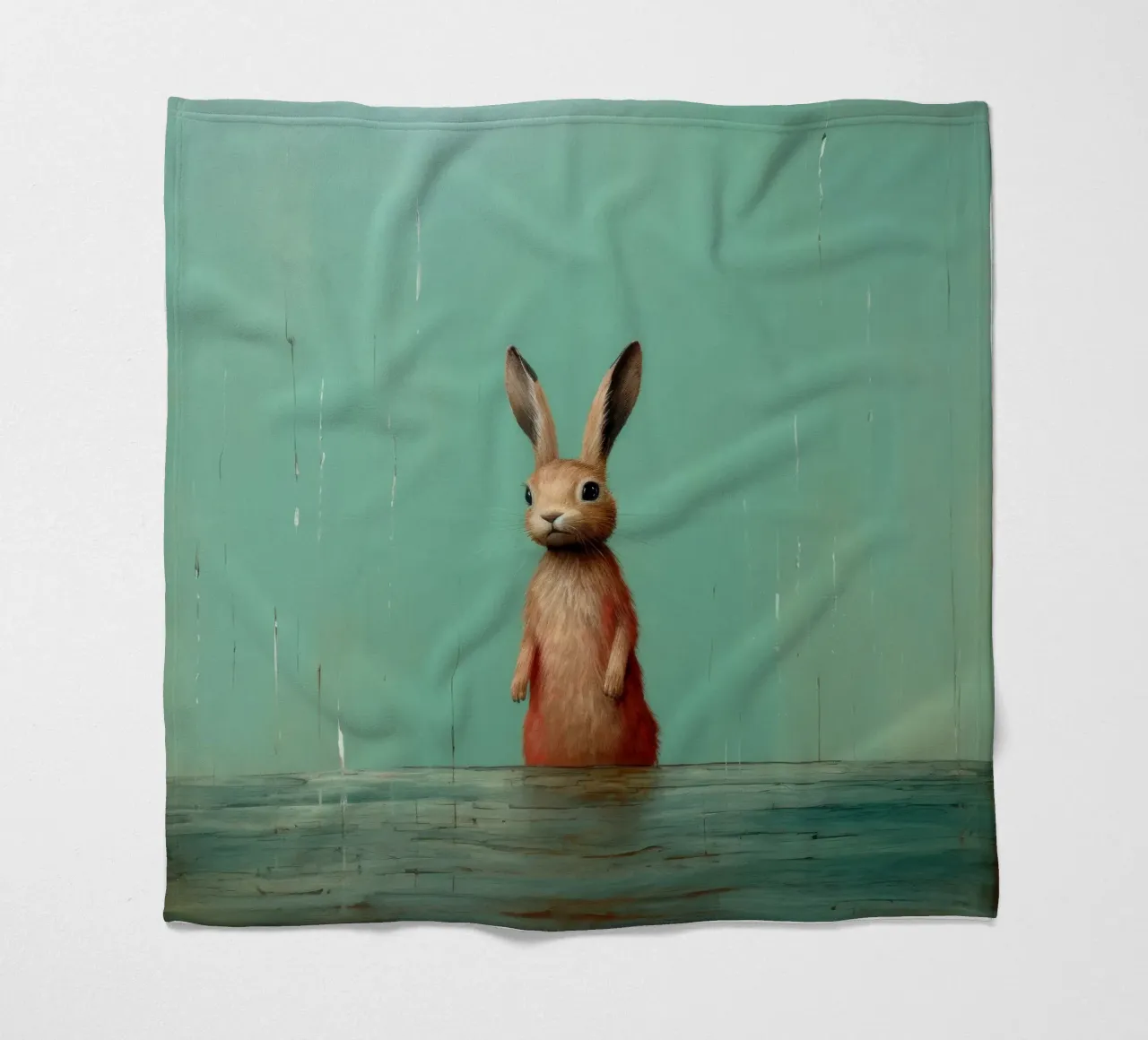 Minimal Hare Fleecedecke von Minimal Animal Art