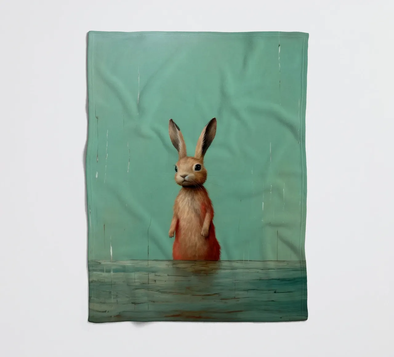 Minimal Hare Fleecedecke von Minimal Animal Art