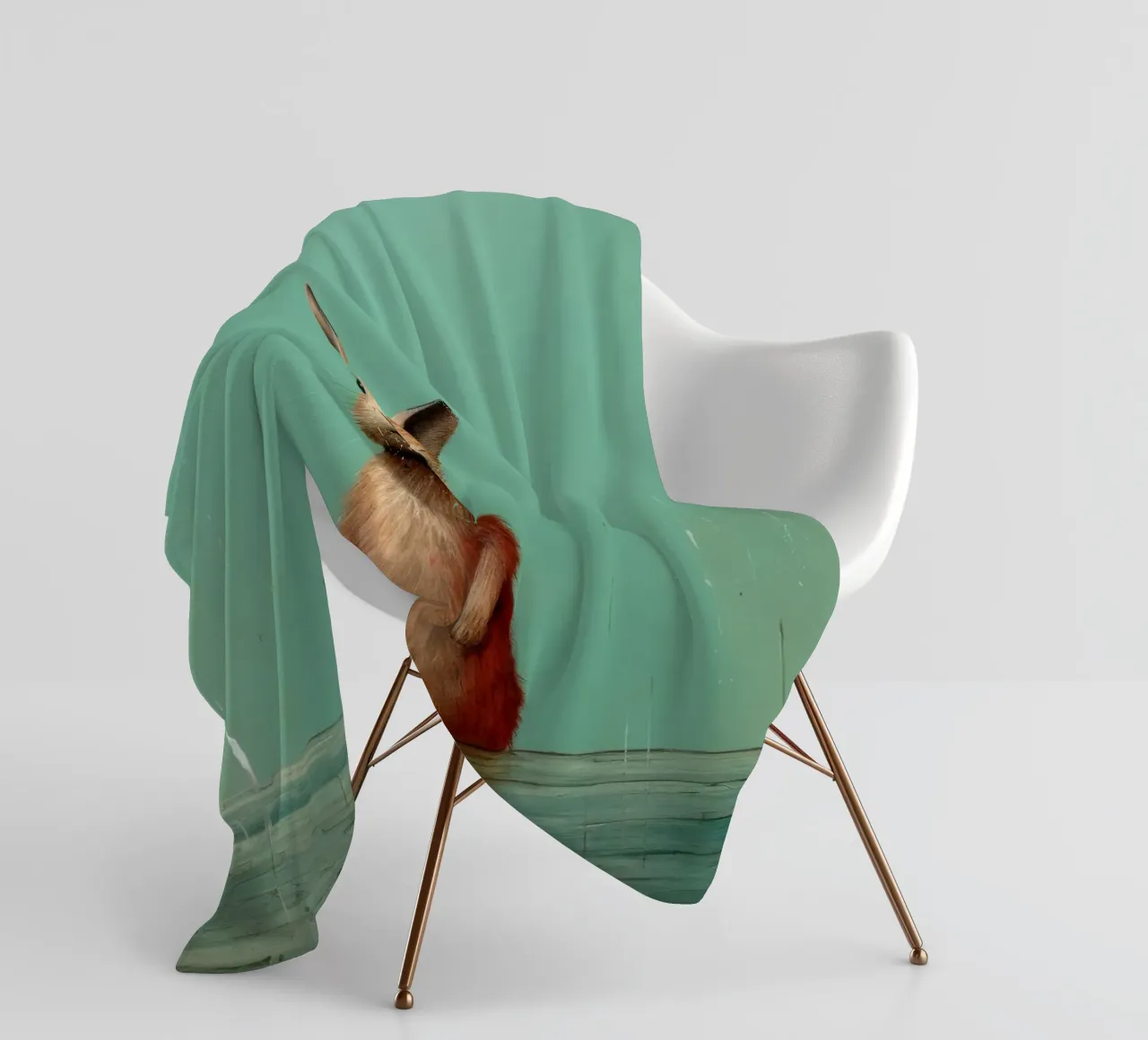 Minimal Hare Fleecedecke von Minimal Animal Art