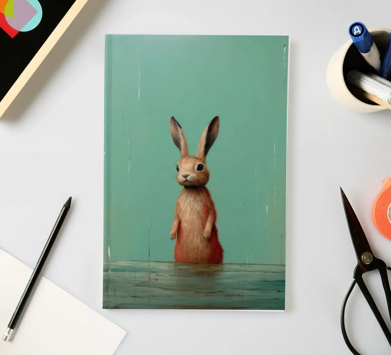 Minimal Hare 4 notebook by Minimal Animal Art