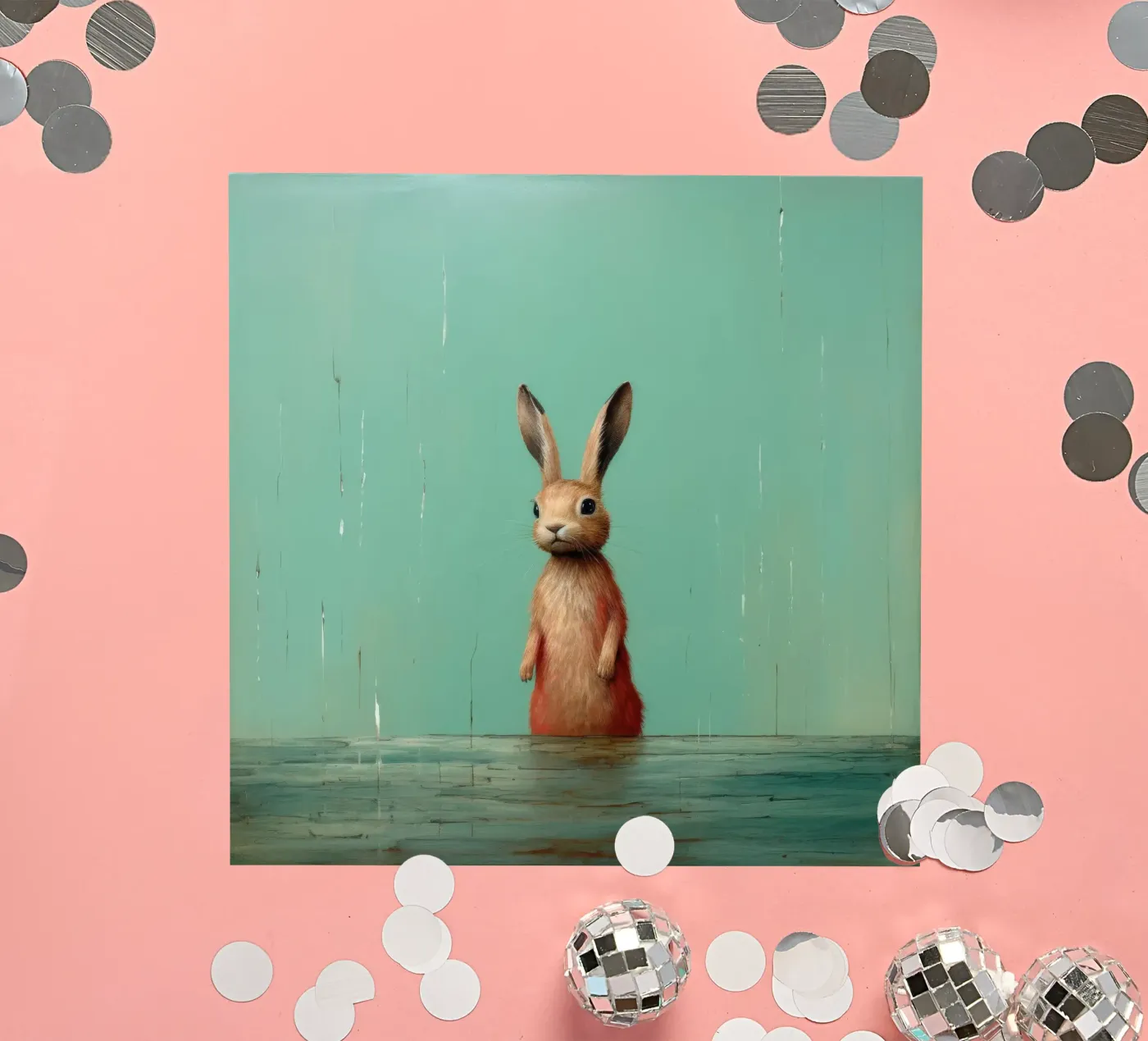 Minimo Hare adesivo da Minimal Animal Art